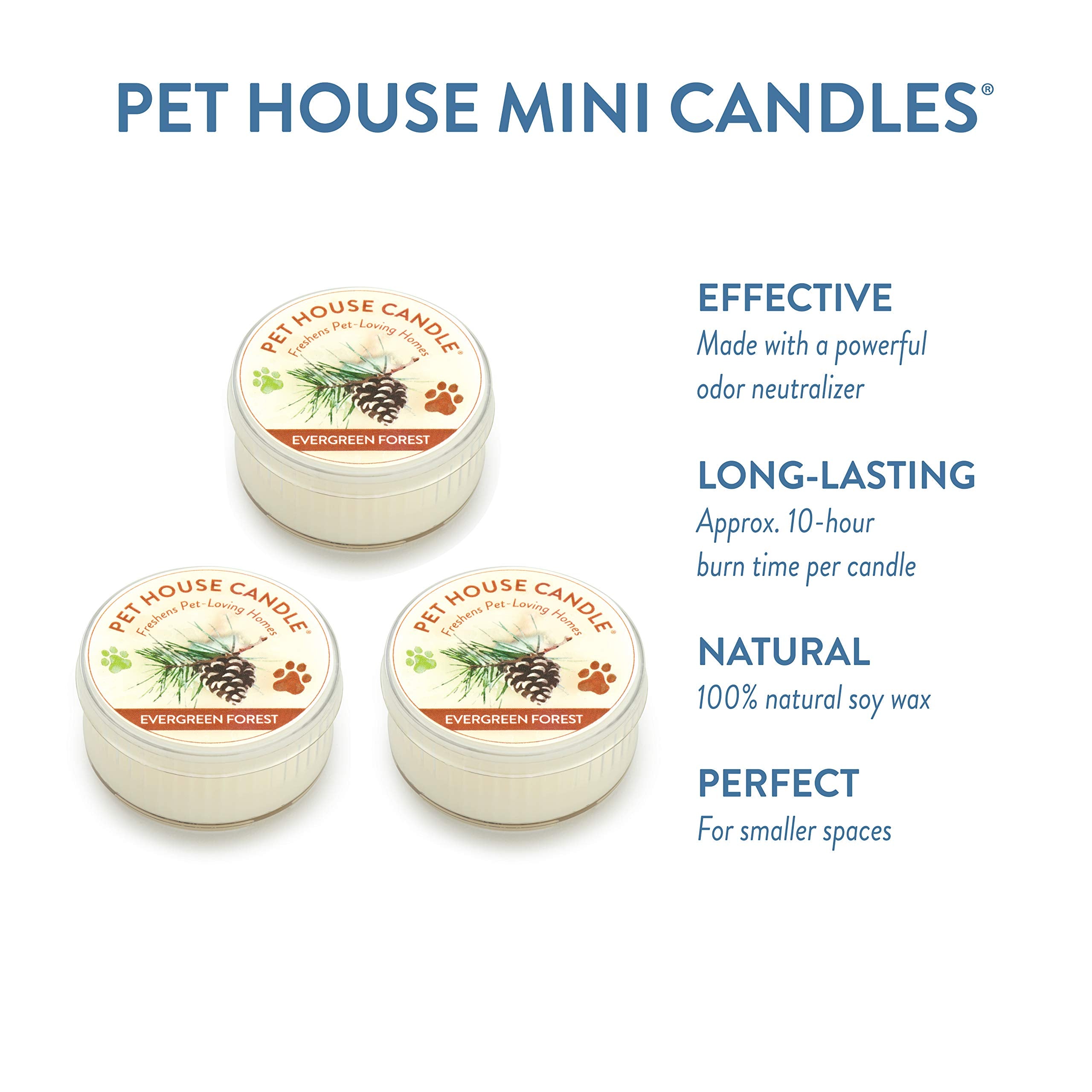 One Fur All Pet House Mini Candle Set, Pack of 3 - Pet Odor Eliminator Candle, Burn Time - 10-12 Hours Pet Candle, Non-Toxic & I