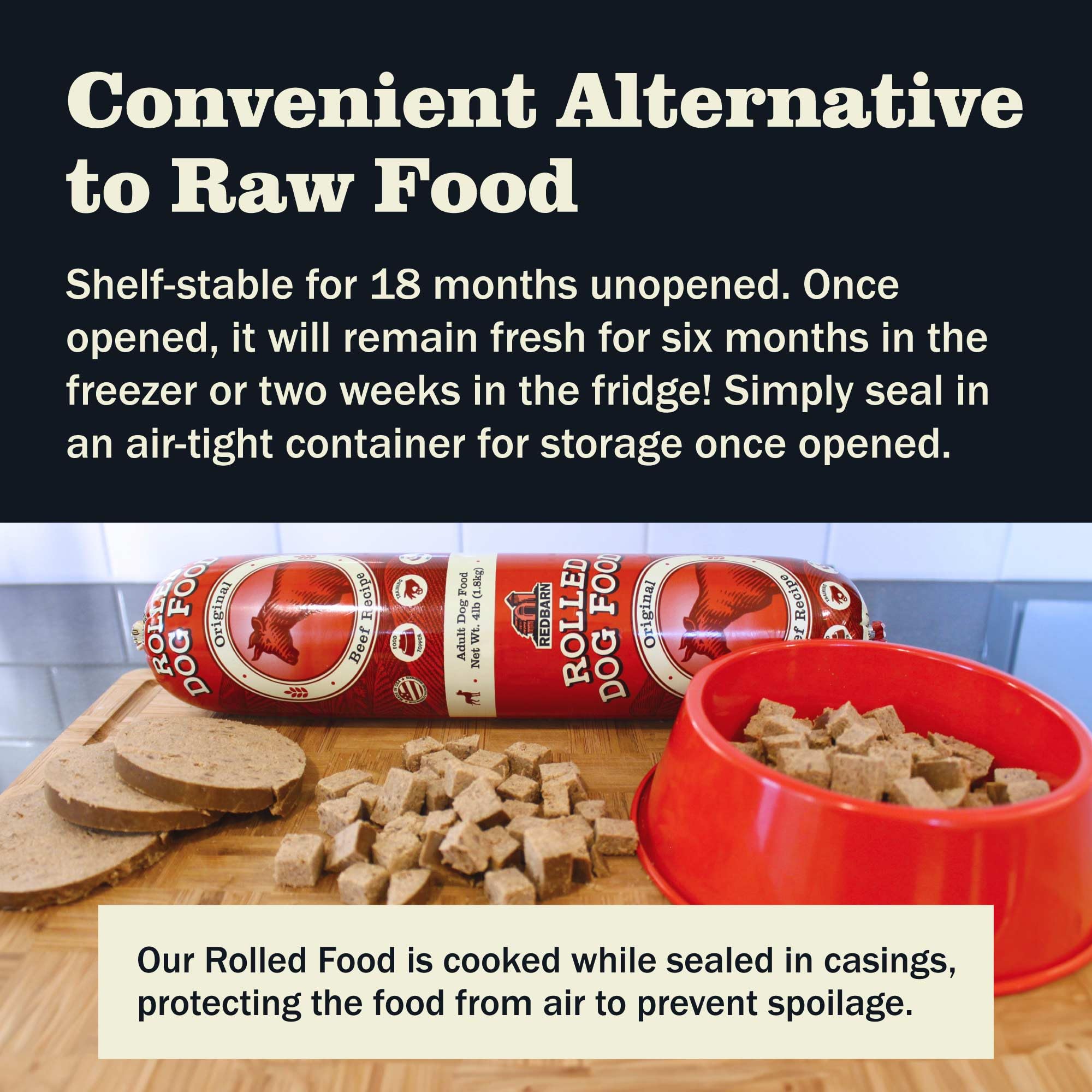 Redbarn All-Natural Premium Rolled Dog Food, Lamb Recipe - Soft Semi-Moist Wet Formula for High Protein Diet, Training Rewards,