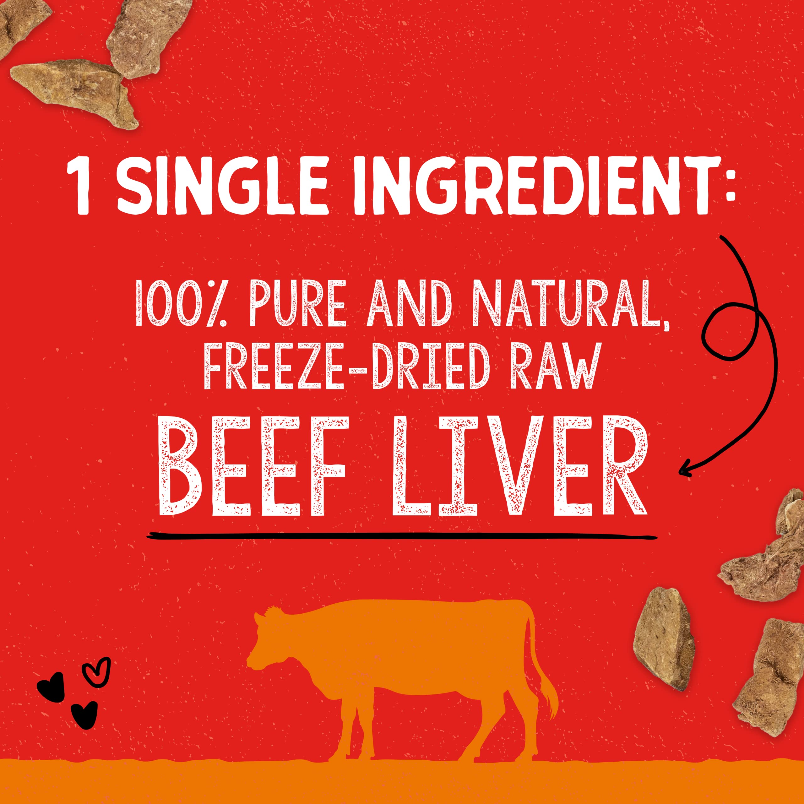 Stella & Chewys Freeze-Dried Raw Single Ingredient Beef Liver Treats, 3 oz. Bag