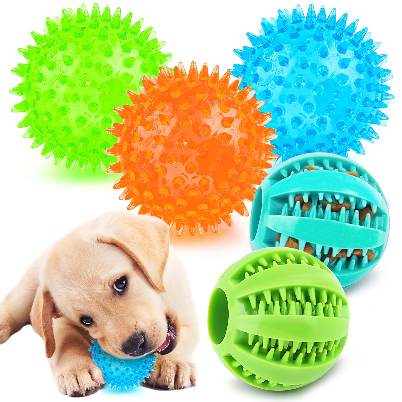 Kspups Interactive Squeaky Dog Toy Ball  2.5 Chew Ball For Small Dogs & Puppies | Dental Teething Toy For Training, Playing & 