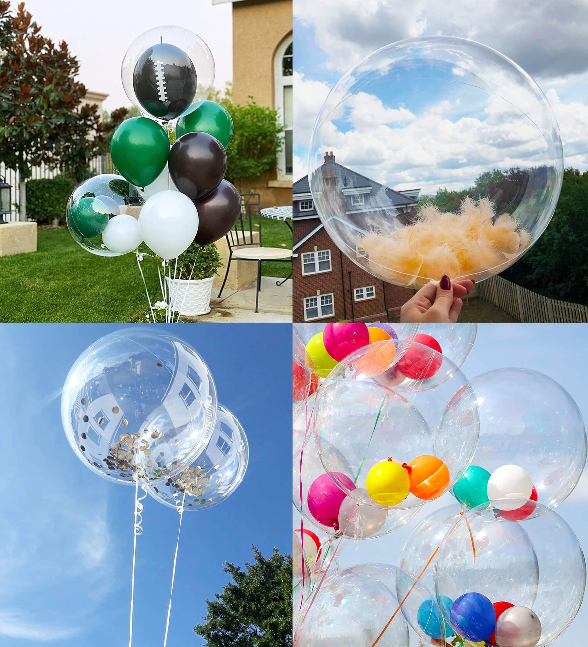 20 Inch Bobo Balloons Bubble Balloons, 40 Pcs clear Bobo Balloon, Large Transparent Bubble Balloon for christmas Wedding Birthda