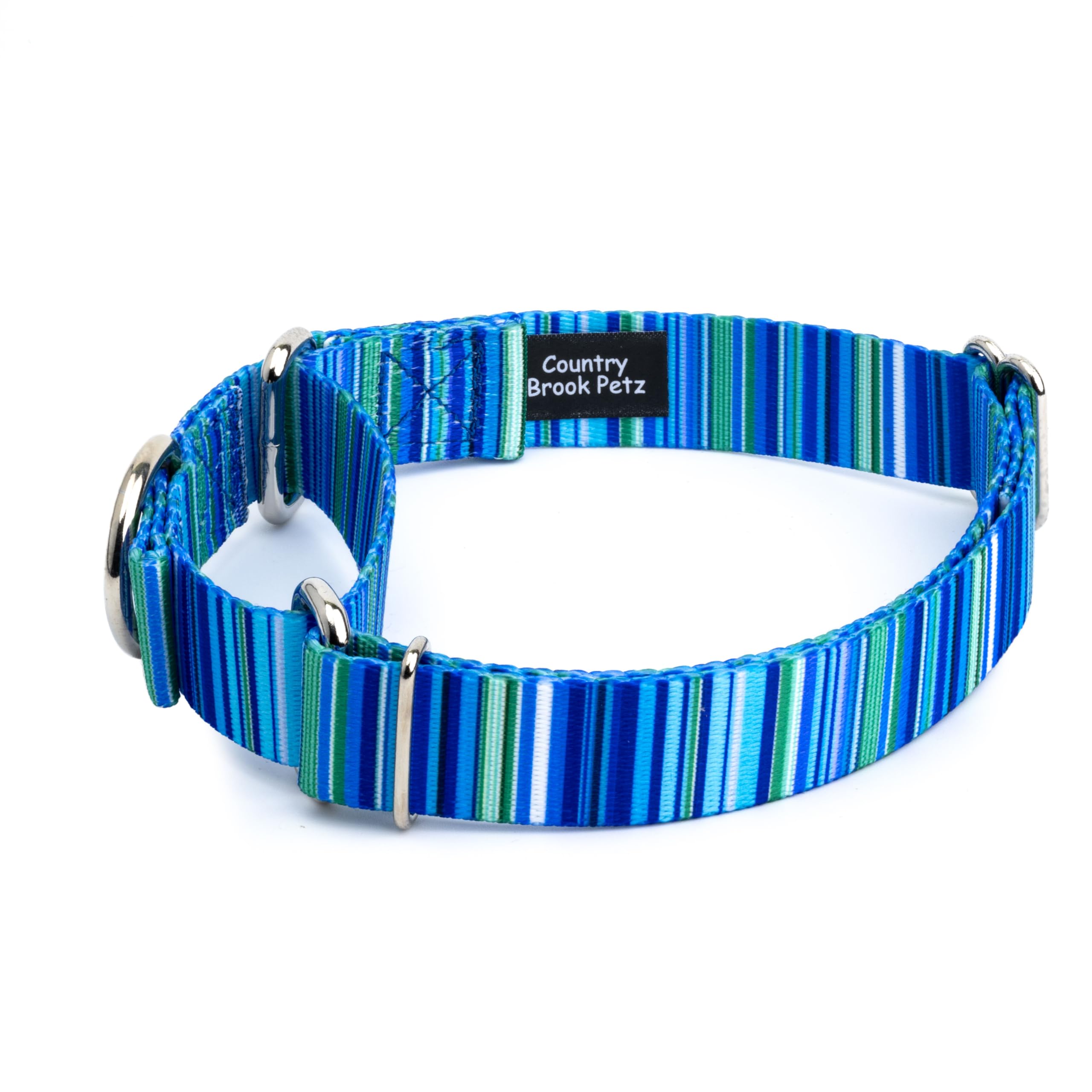 Country Brook Petz - Blue Serape Martingale Dog Collar - Country And Western Collection Featuring Rustic Designs (1/2 Inch, 2Xs)