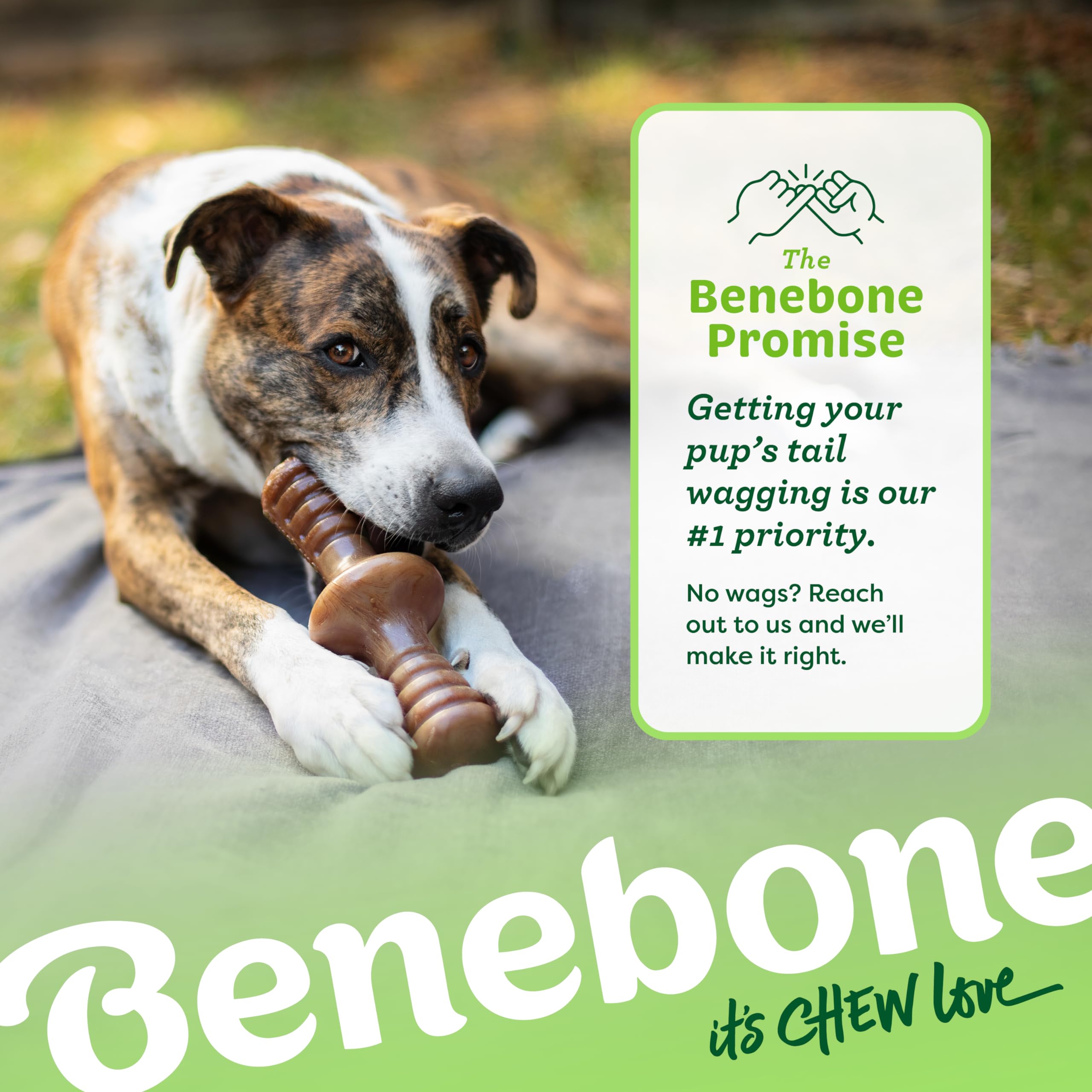 Benebone Zaggler Rolling Dog Chew Toy For Aggressive Chewers, Real Bacon, Made In Usa, Giant