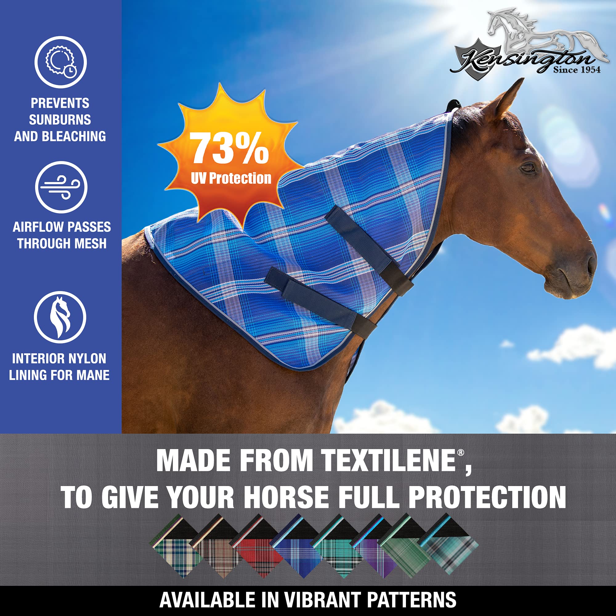 Kensington Protective Products Signature Textilene Nylon-Lined Neck Piece, Small, Kentucky Blue