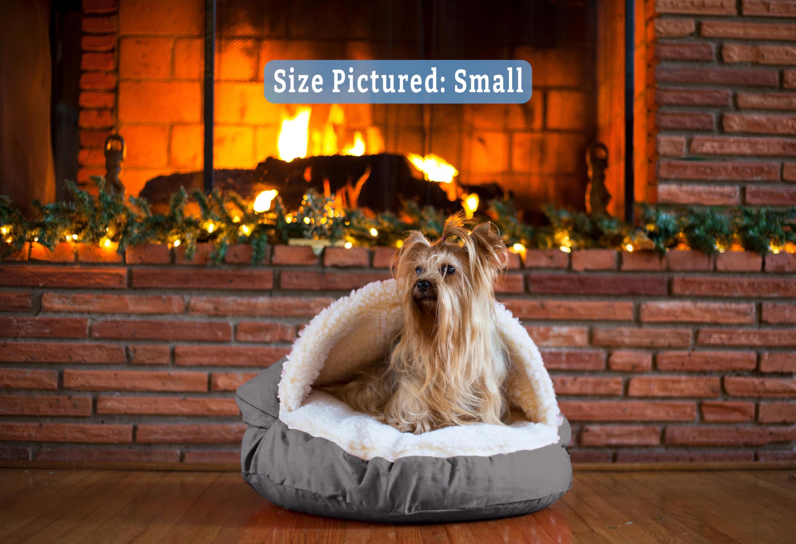 Snoozer Classic Poly-Cotton Cozy Cave Pet Bed, Large, Heather Gray