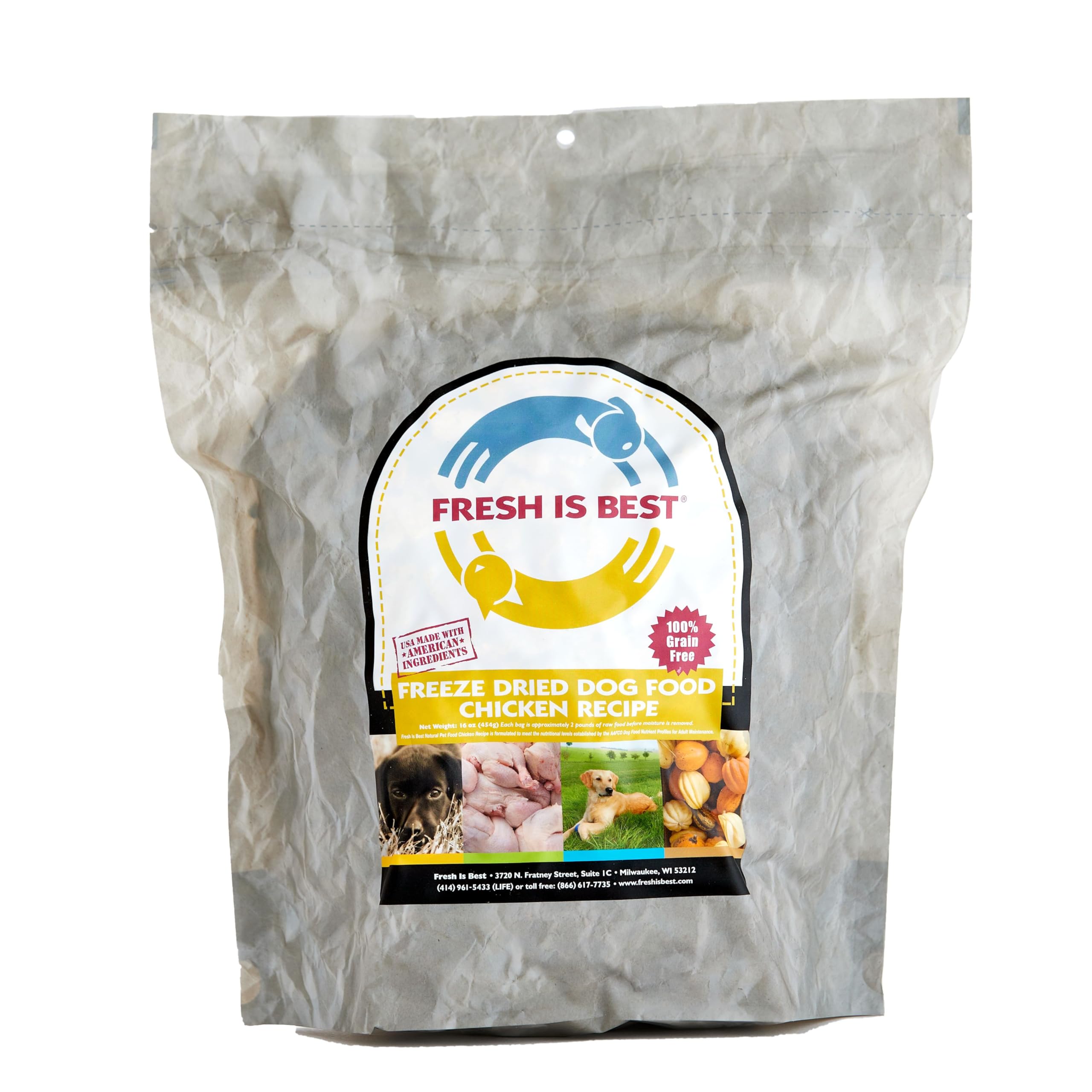 Fresh Is Best Chicken Freeze Dried Dog Food - Raw Dog Food Toppers for Puppies & Adult Canines - High-Protein Freeze Dried Chick