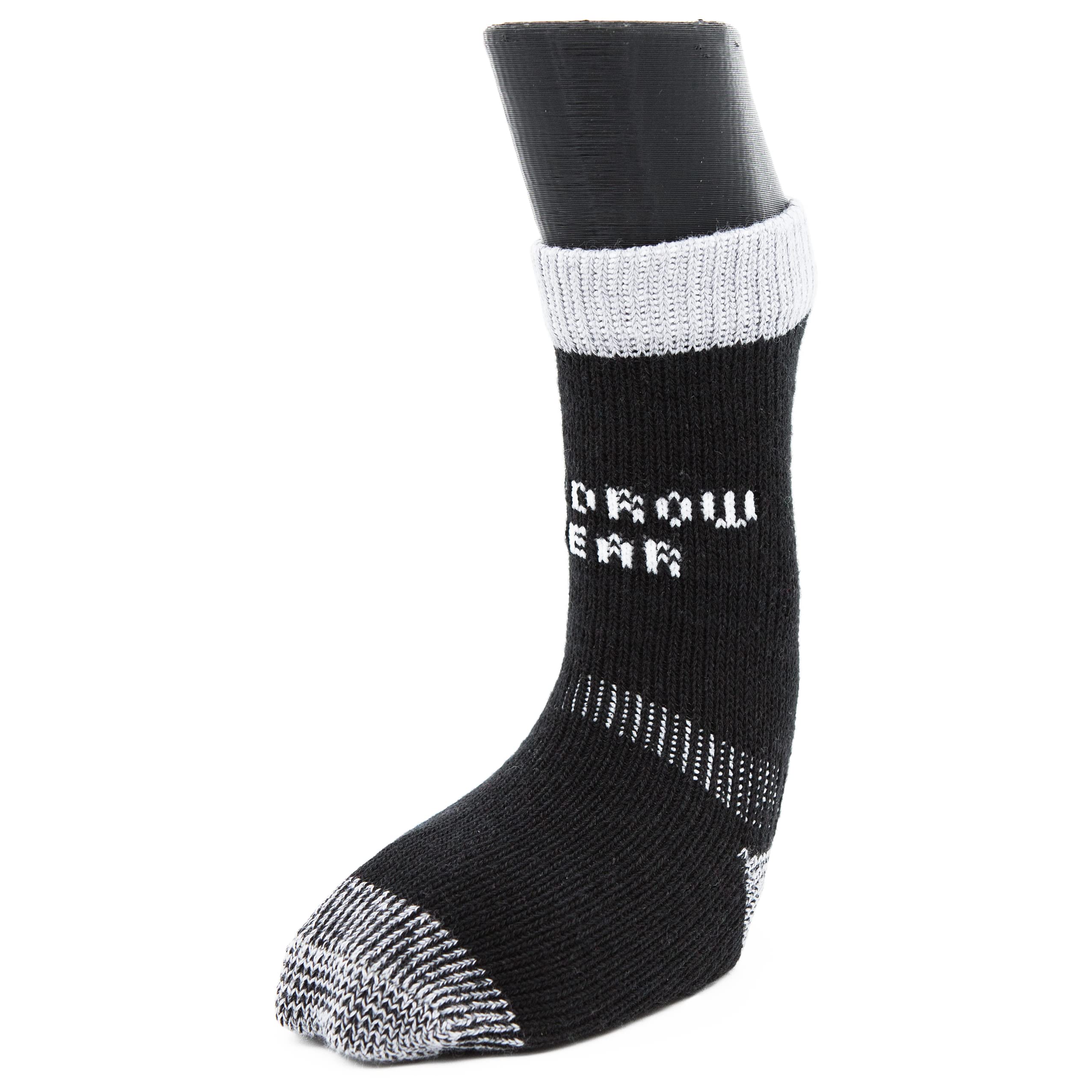 Woodrow Wear, Power Paws Greyhound Edition Reinforced Foot Dog Socks, Black Grey, S, Fits 15-40 pounds