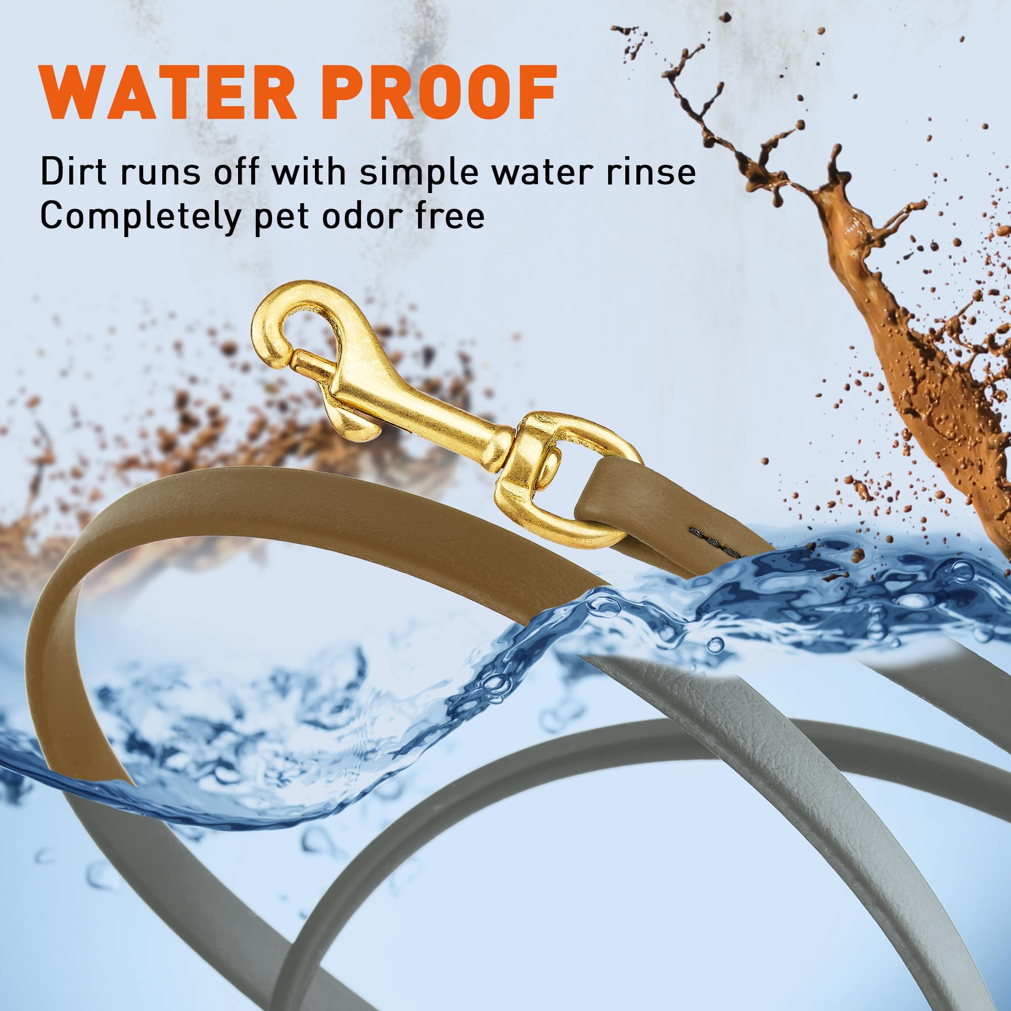 Viper Biothane K9 Working Dog Leash Waterproof Lead for Tracking Training Schutzhund Odor-Proof Long Line with Solid Brass Snap