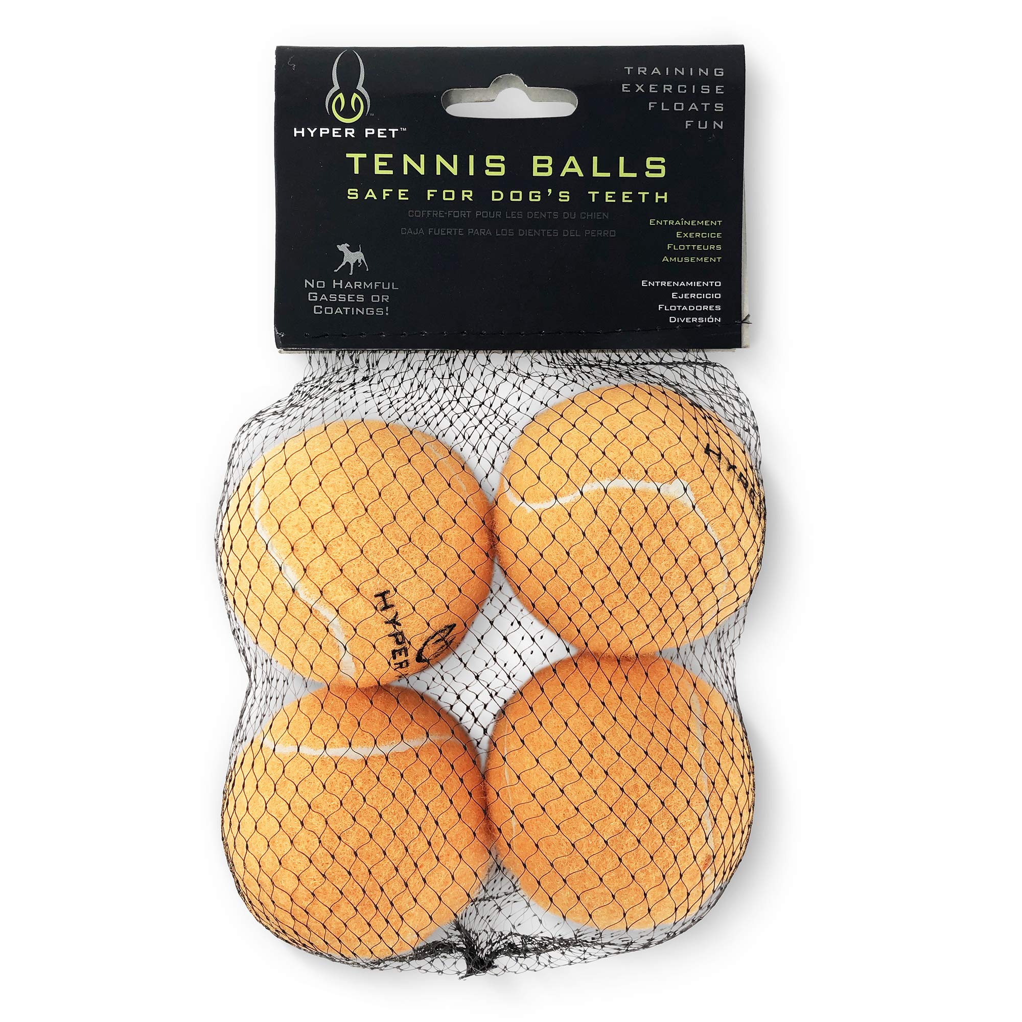 Hyper Pet Tennis Balls For Dogs (Safe Ball For Exercise And Training) Interactive Dog Toys Work With Hyper Pet K9 Kannon K2 Dog Ball Launcher - 4 Pack 2.5' Orange