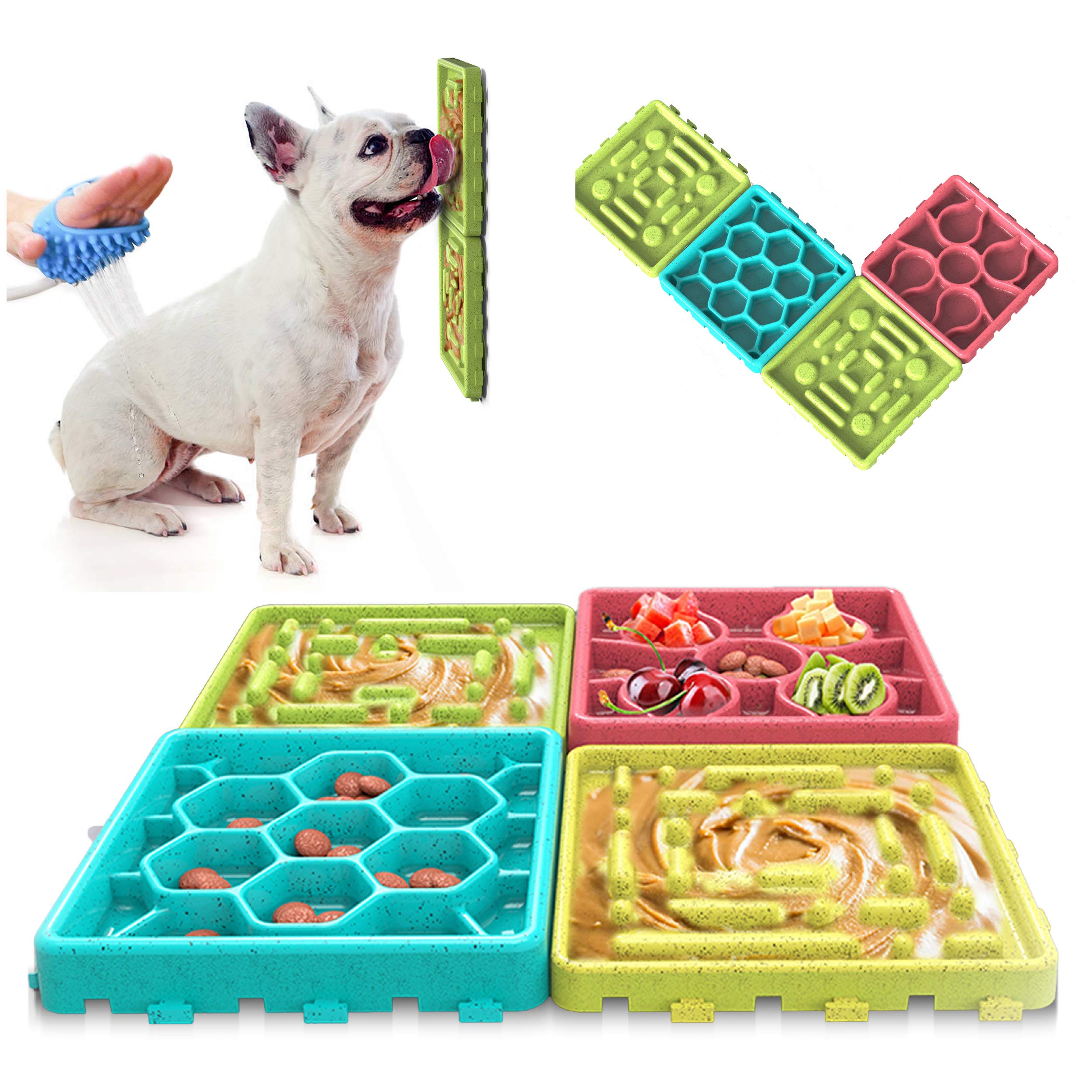 Anypet Rubber Any PetSlow Feeding Mat, Tray, Slow Feeder Dog Bowls, Food Mat For Dog, Dog Lick Pad Anxiety Relief Feeding Mat W
