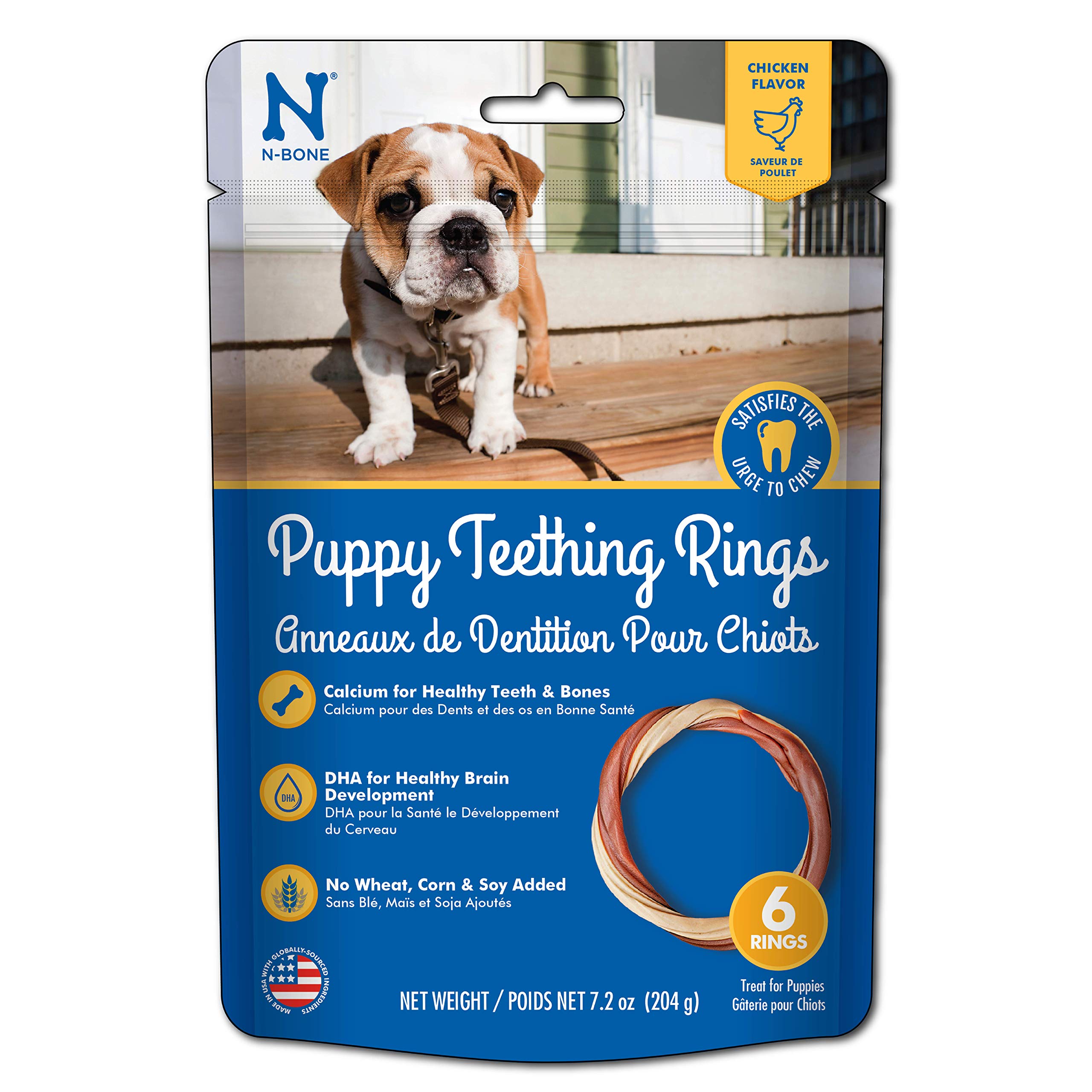 NBone Puppy Teething Ring, Chicken Flavor, 6 Count bag