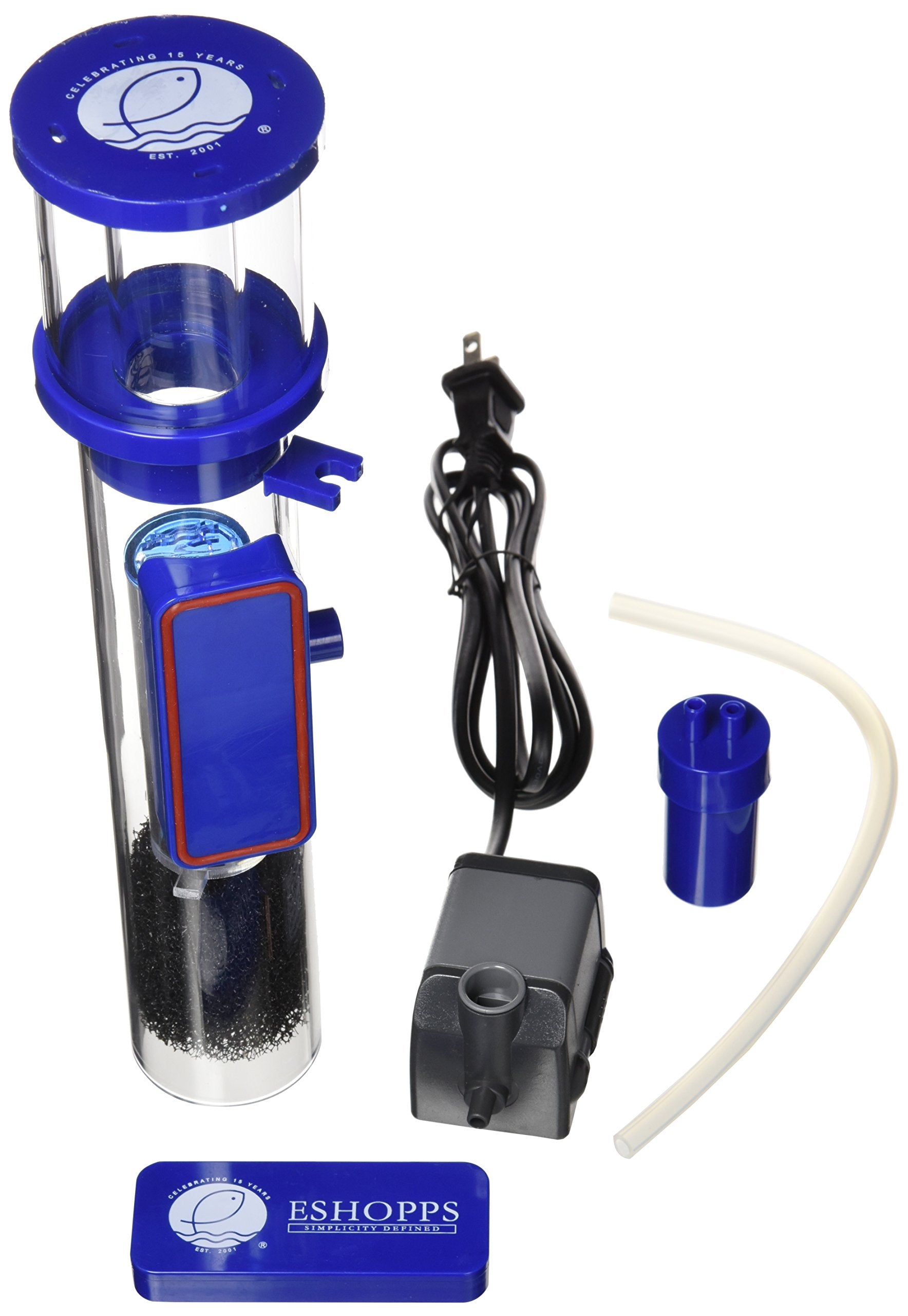 Eshopps Nano Skimmer | Protein Skimmer For Nano Tanks | New Improved Adjustable Magnetic Mount | Adjustable Water Height. Minimal Foot Print. Fits Most All In One Tanks Back Chamber
