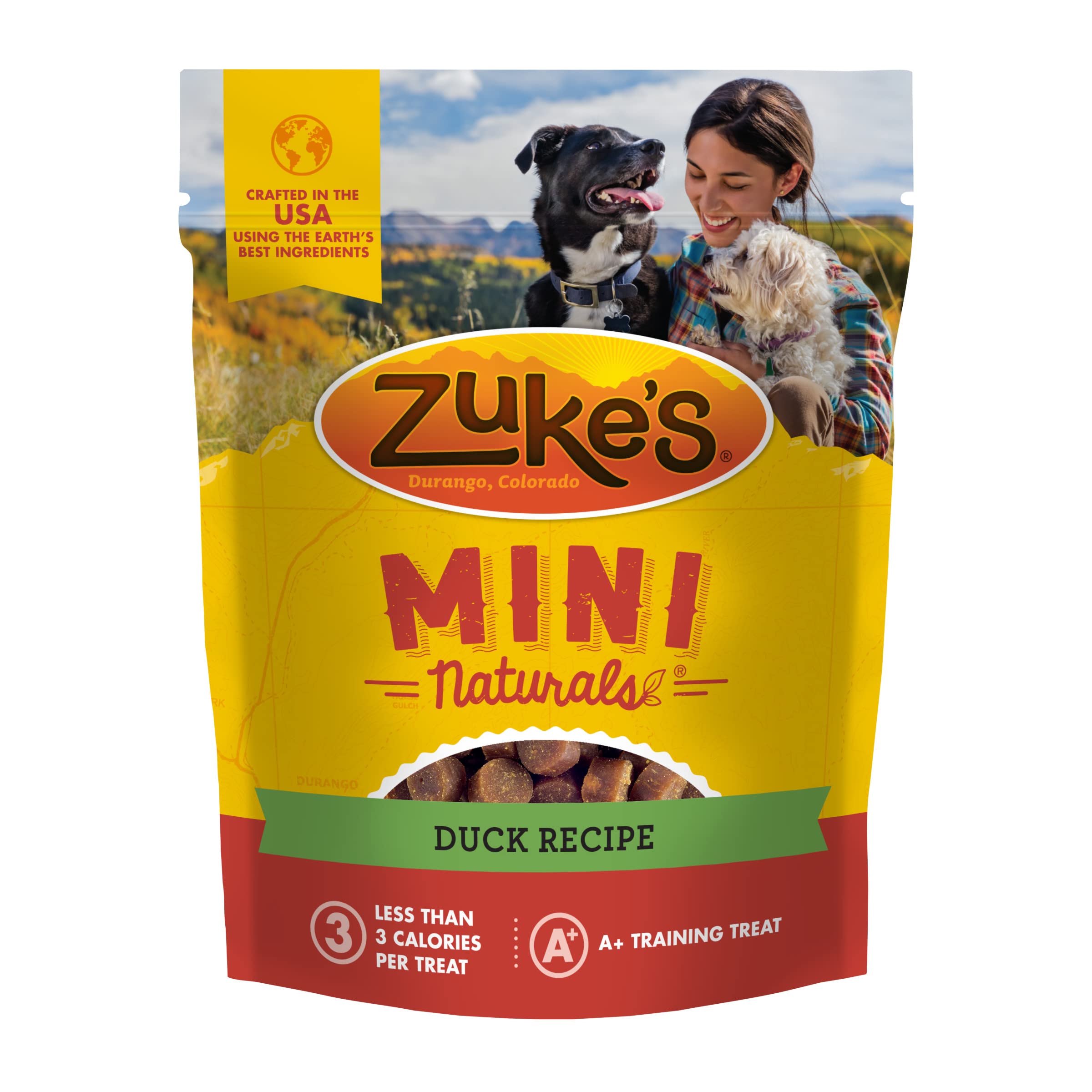 Zukes Mini Naturals Soft Dog Treats for Training, Soft and Chewy Dog Training Treats with Duck Recipe