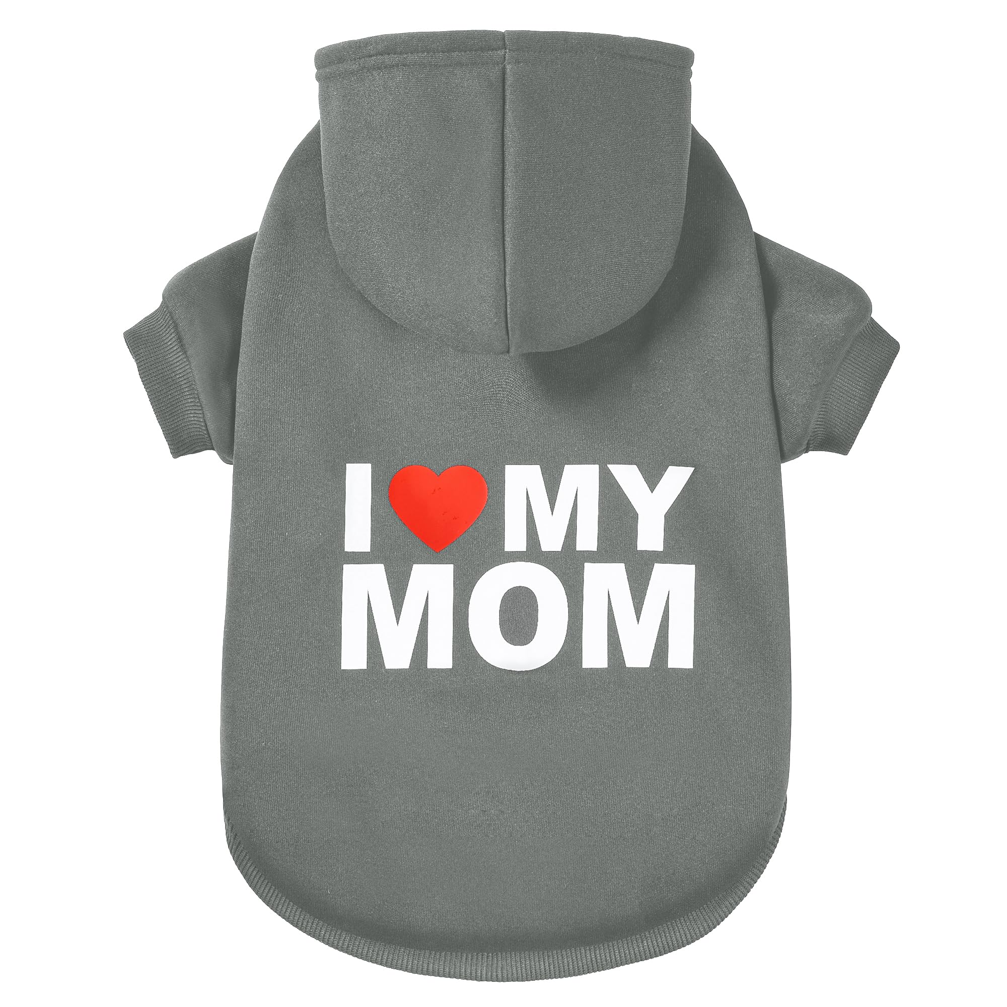 Greenjoy Dog Sweater Dog Hoodie Cold Weather Dog Coat Hooded Sweatshirt For Puppies,Cats, Small Medium Large Dogs (Grey(I Love M