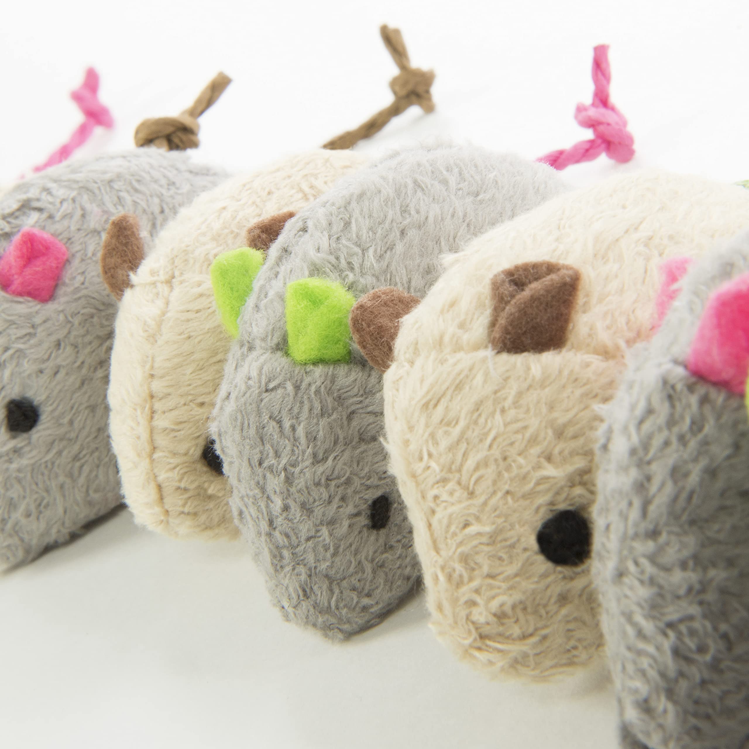 Smartykat Skitter Critters Value Pack Catnip Cat Toys - Gray/Cream, Set Of 10