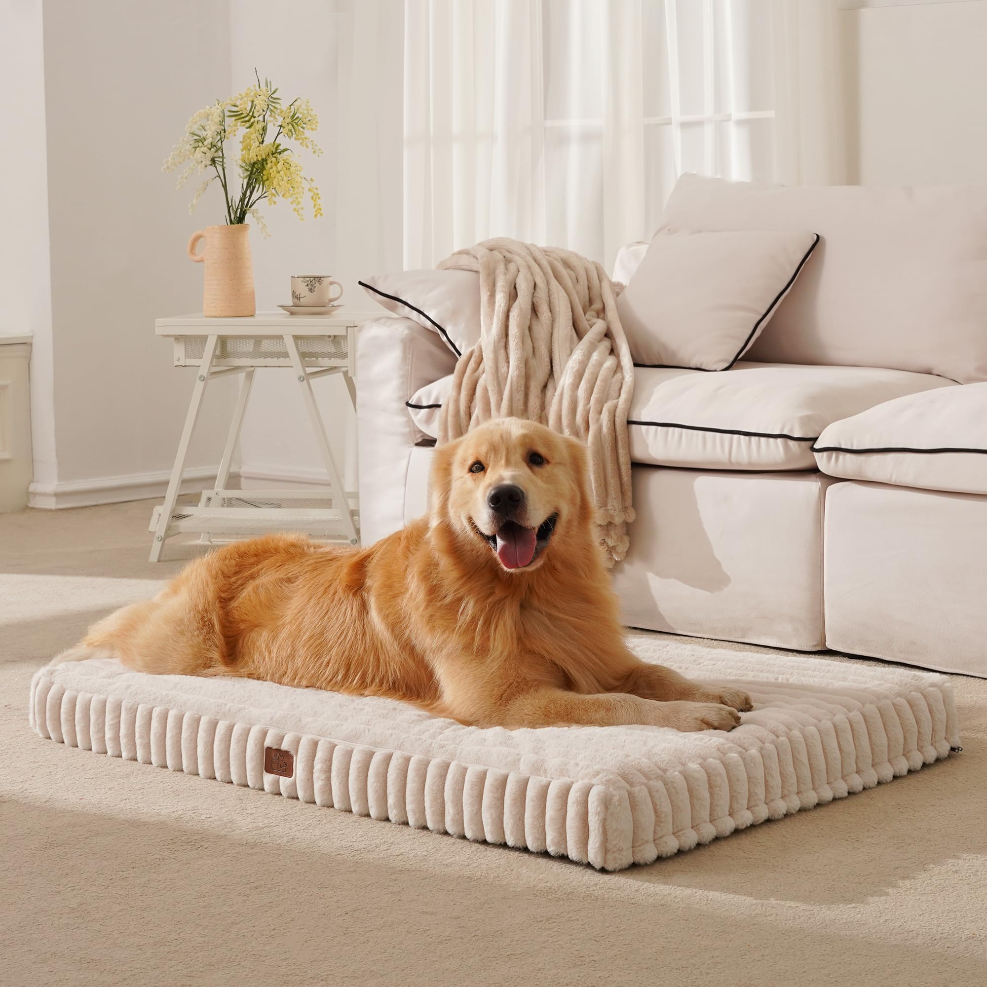 Orthopedic Dog Bed for Extra Large Dog, Waterproof Pet Bed,Non-Slip Bottom and Egg-Crate Foam with Removable Washable Cover Crat