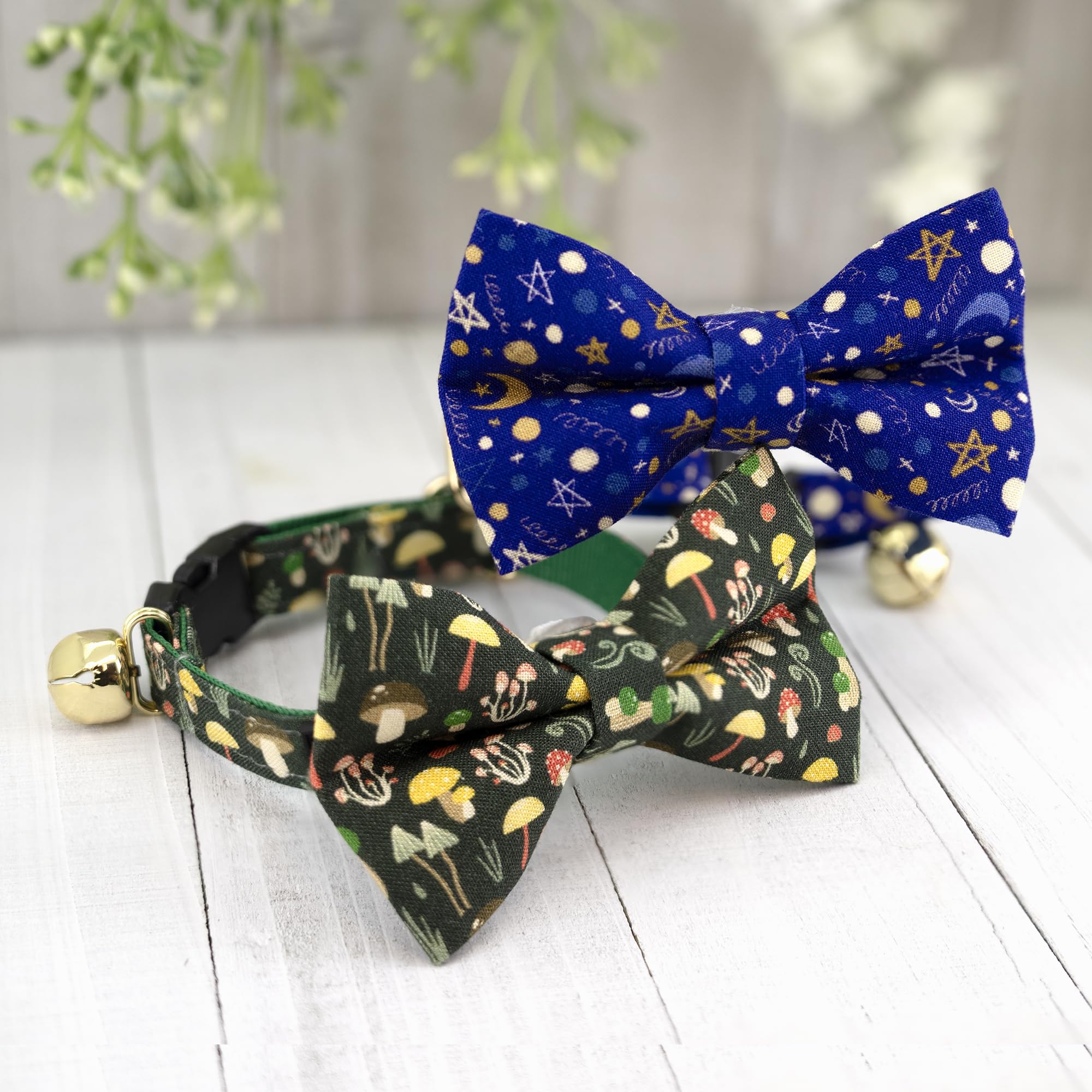 Ultra Joys Cat Collar With Bells - Breakaway For Kittens & Adults - Boy & Girl Cat Collars With Bowtie Luna Size Available