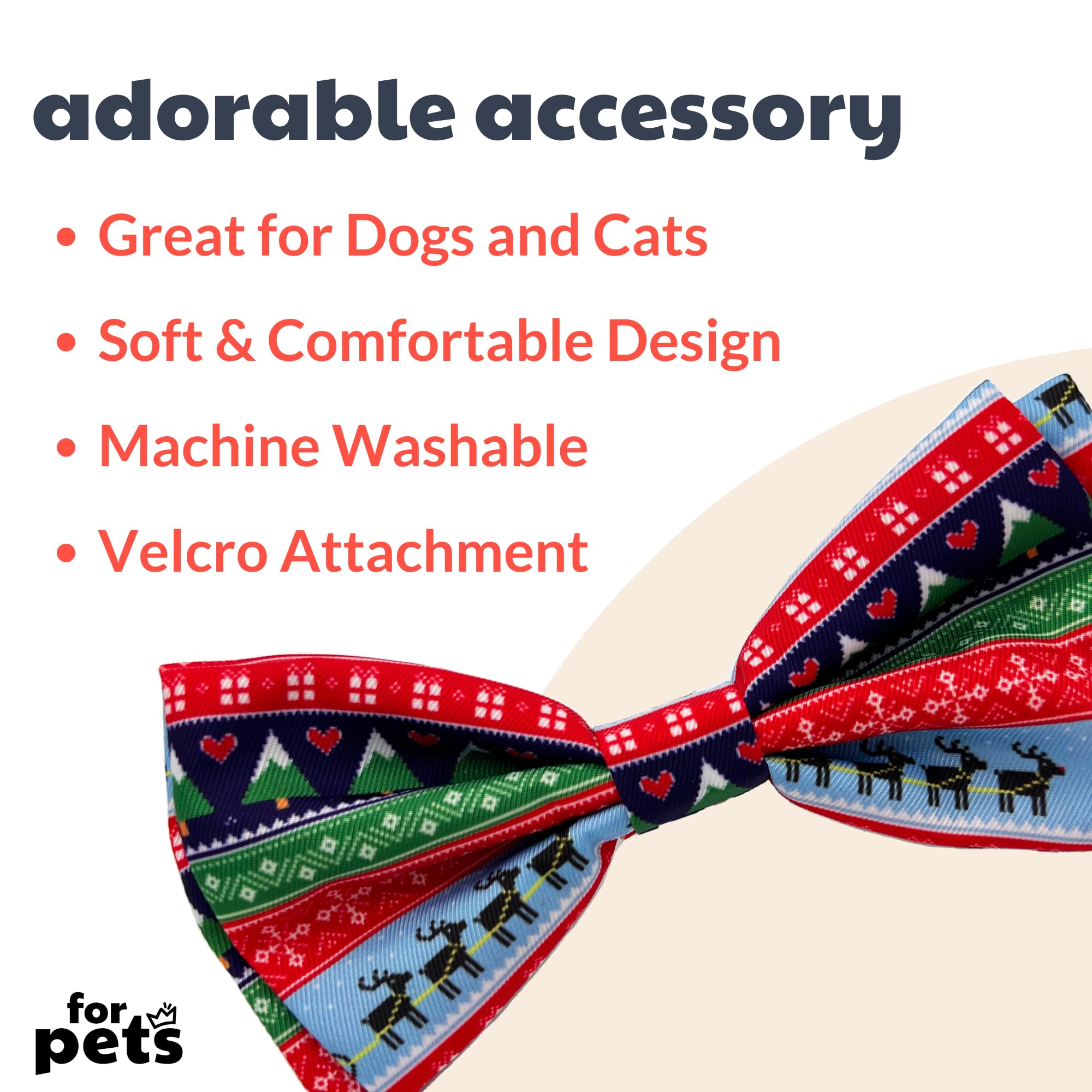 Huxley & Kent Bow Tie For Pets | Ugly Sweater (Large) | Christmas Holiday Bow Tie Collar Attachment | Fun Bow Ties For Dogs & Ca