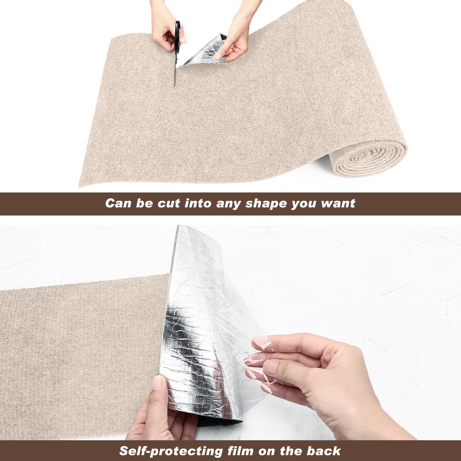 Cat Scratching Mat, 118 X 15.8 Self-Adhesive Trimmable Cat Scratching Carpet Mat With 20 Screws, Diy Cat Scratchers Furnitur