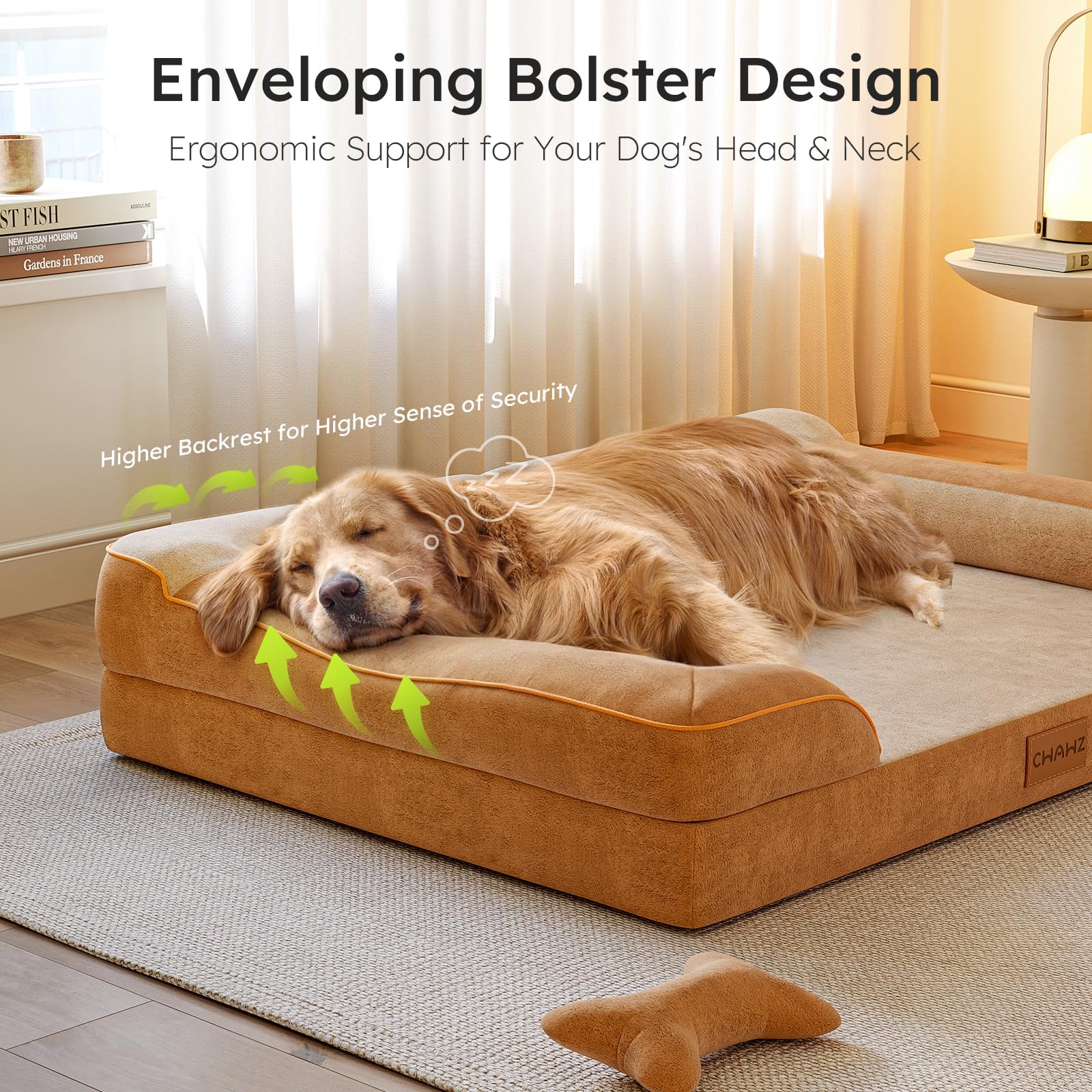 Cwawz Extra Large Dog Bed, Orthopedic Dog Beds With Cooling Gel Memory Foam, Waterproof Xl Pet Bed With Removable Washable Cover