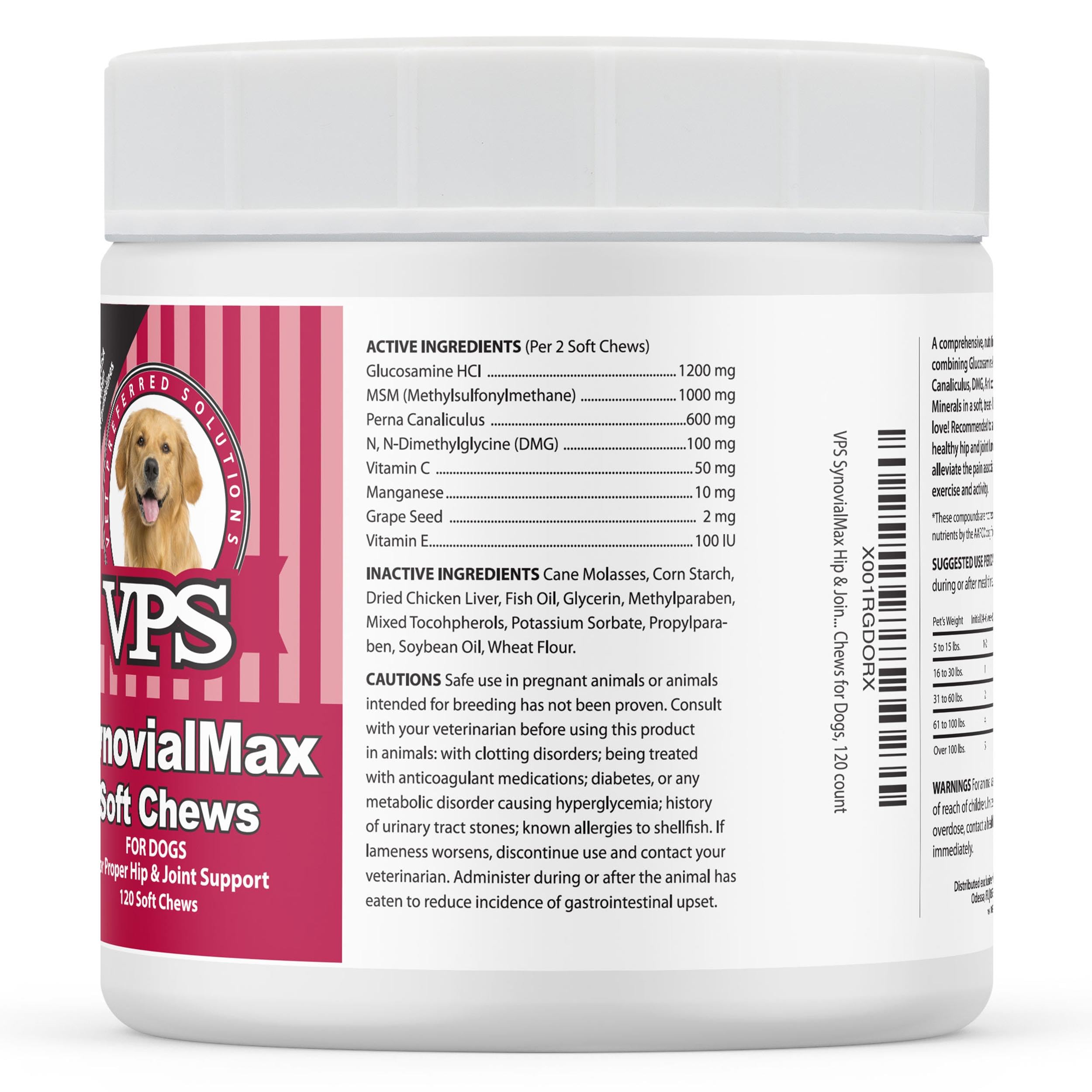 CLASSIC VPS SynovialMax Hip & Joint Soft Chews for Dogs, 120 Count, Supports Joint Health