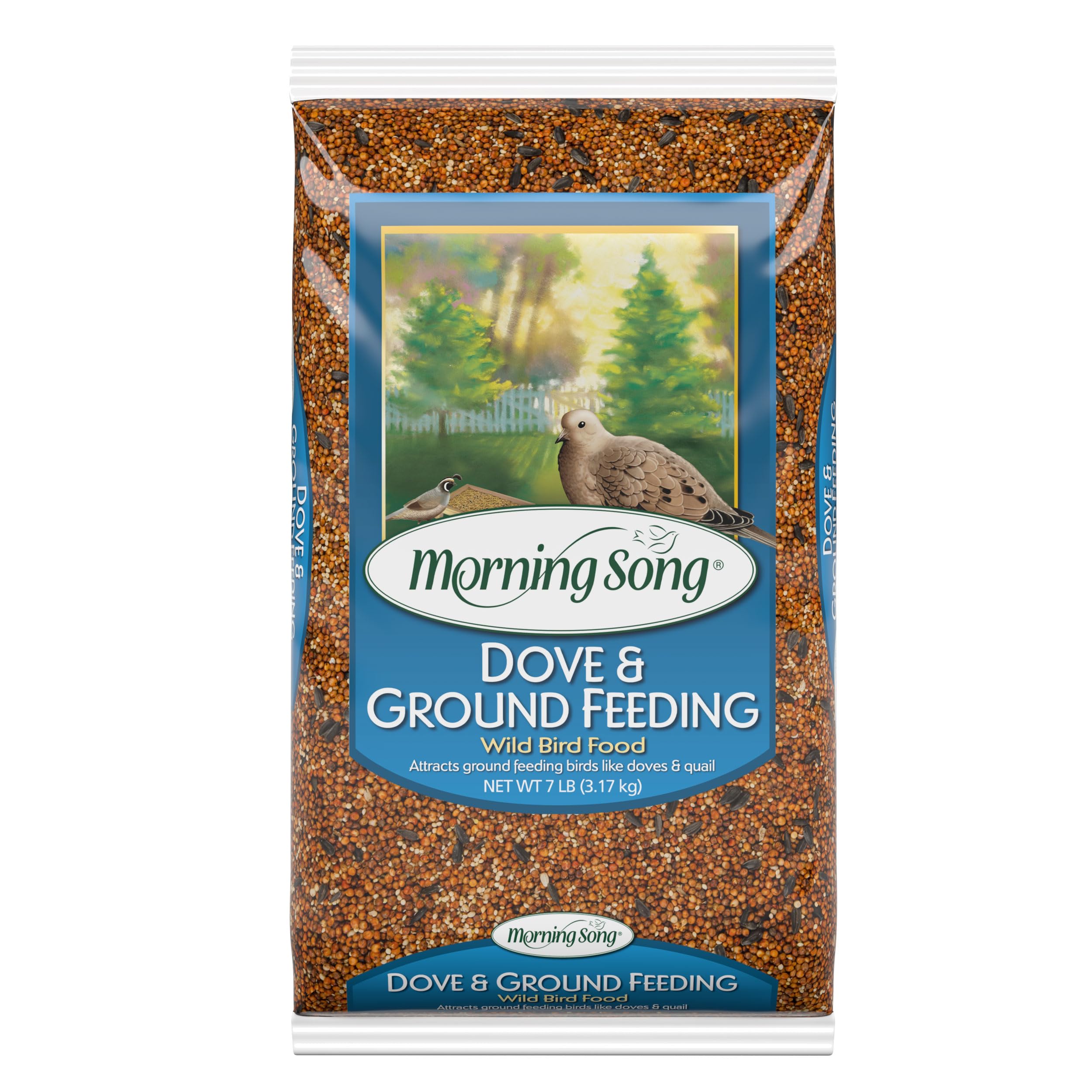 Morning Song Dove & Ground Feeding Wild Bird Food, Quail, Pigeon and Dove Food Seed Mix for Outside Feeders, 7Pound Bag