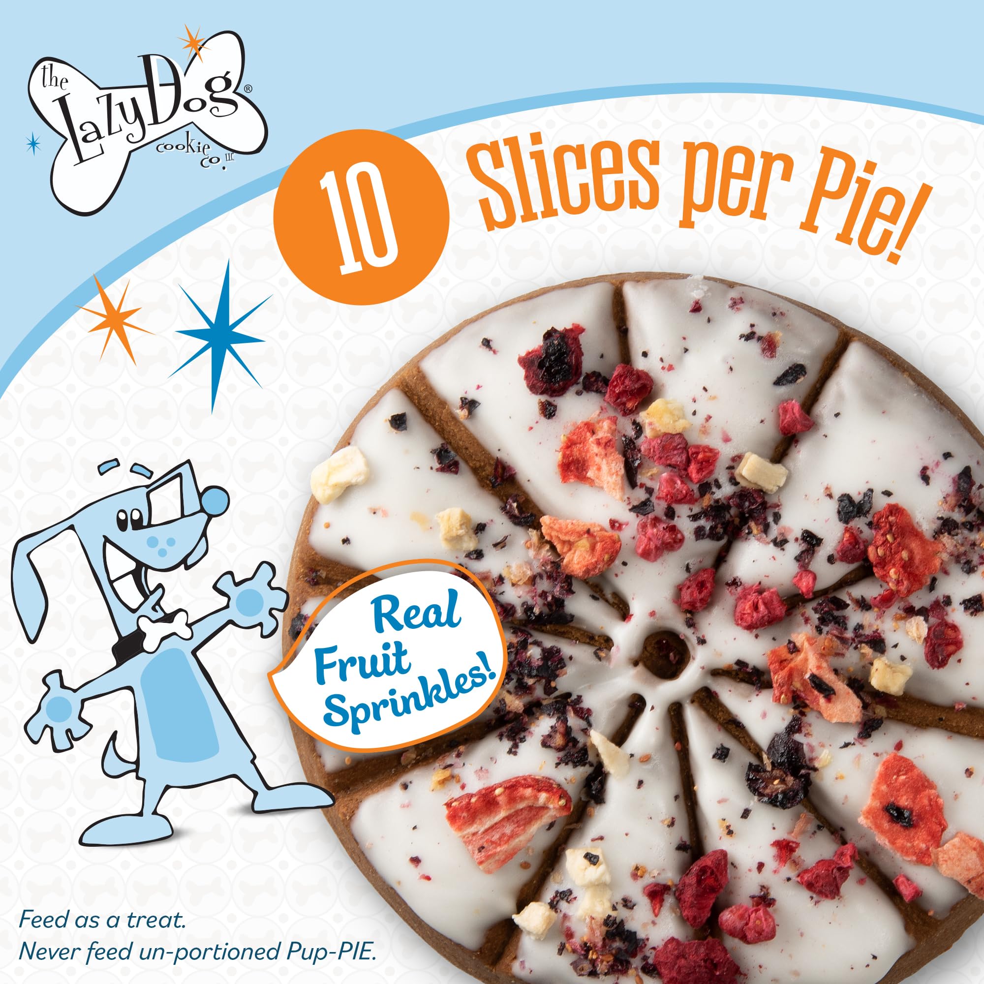 The Lazy Dog Cookie Co. Original Pup-Pie, Happy Adoption Day, Dog Celebration Treat, Gotcha Day, Pre-Sliced into 10 Dog Biscuits