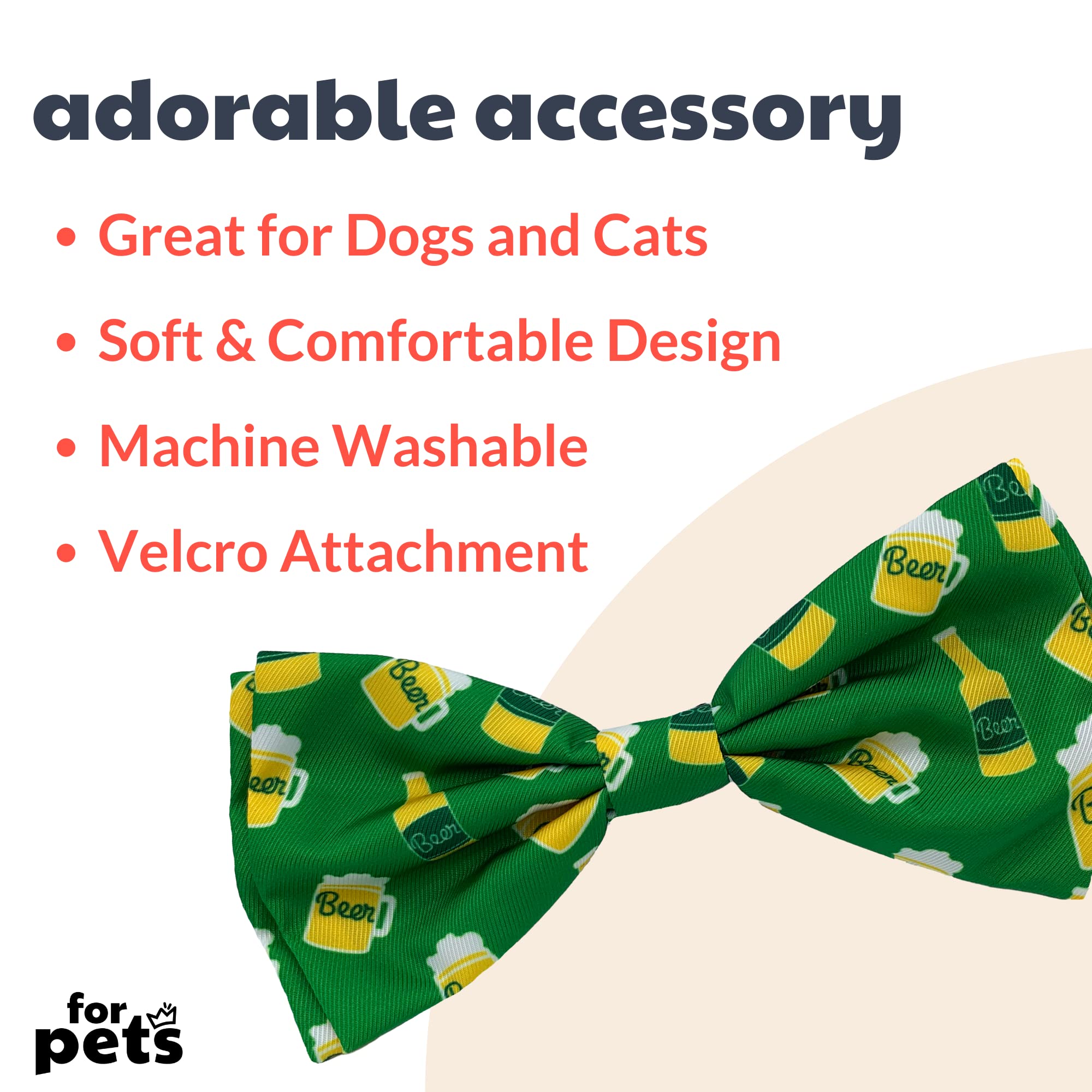Huxley & Kent Bow Tie For Pets - Irish Suds (Extra-Large) - St. Patricks Day Bow Tie Collar Attachment - Fun Bow Ties For Dogs &