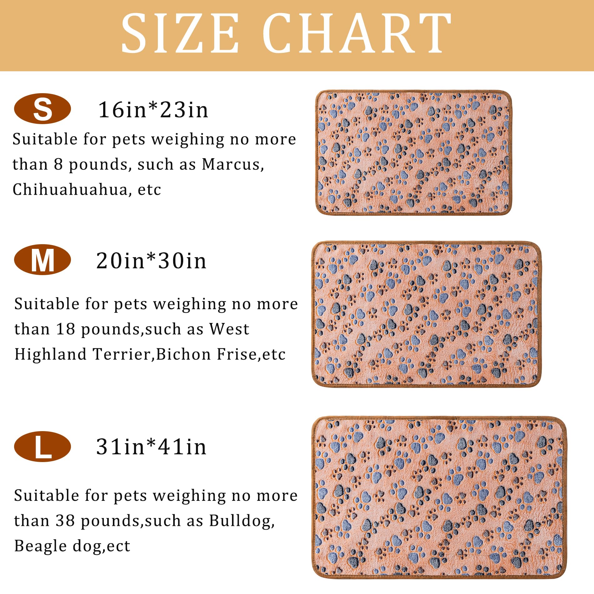 1 Pack 3 Blankets Super Soft Fluffy Premium Fleece Pet Blanket Flannel Paw Printed Throw for Dog Puppy Cat (Medium 30x20, Whit