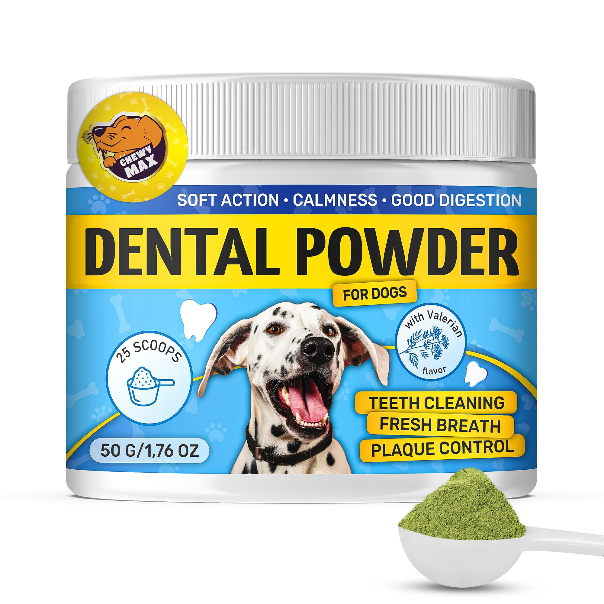 Dog Breath Freshener with Probiotics | Dog Dental Powder | Teeth Cleaning with Valerian Flavor | Suitable for All Breeds | 50 G