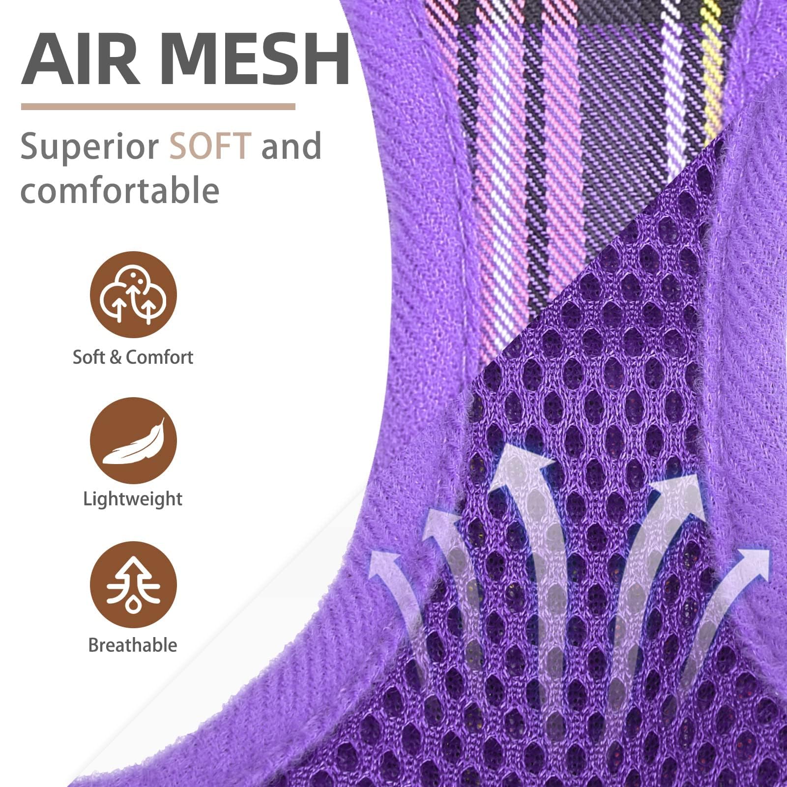 Pupteck Adjustable Dog Harness Collar And Leash Set Step In No Pull Pet Harness For Small Medium Dogs Puppy And Cats Outdoor Walking Running, Soft Mesh Padded Reflective Vest Harnesses, Purple L