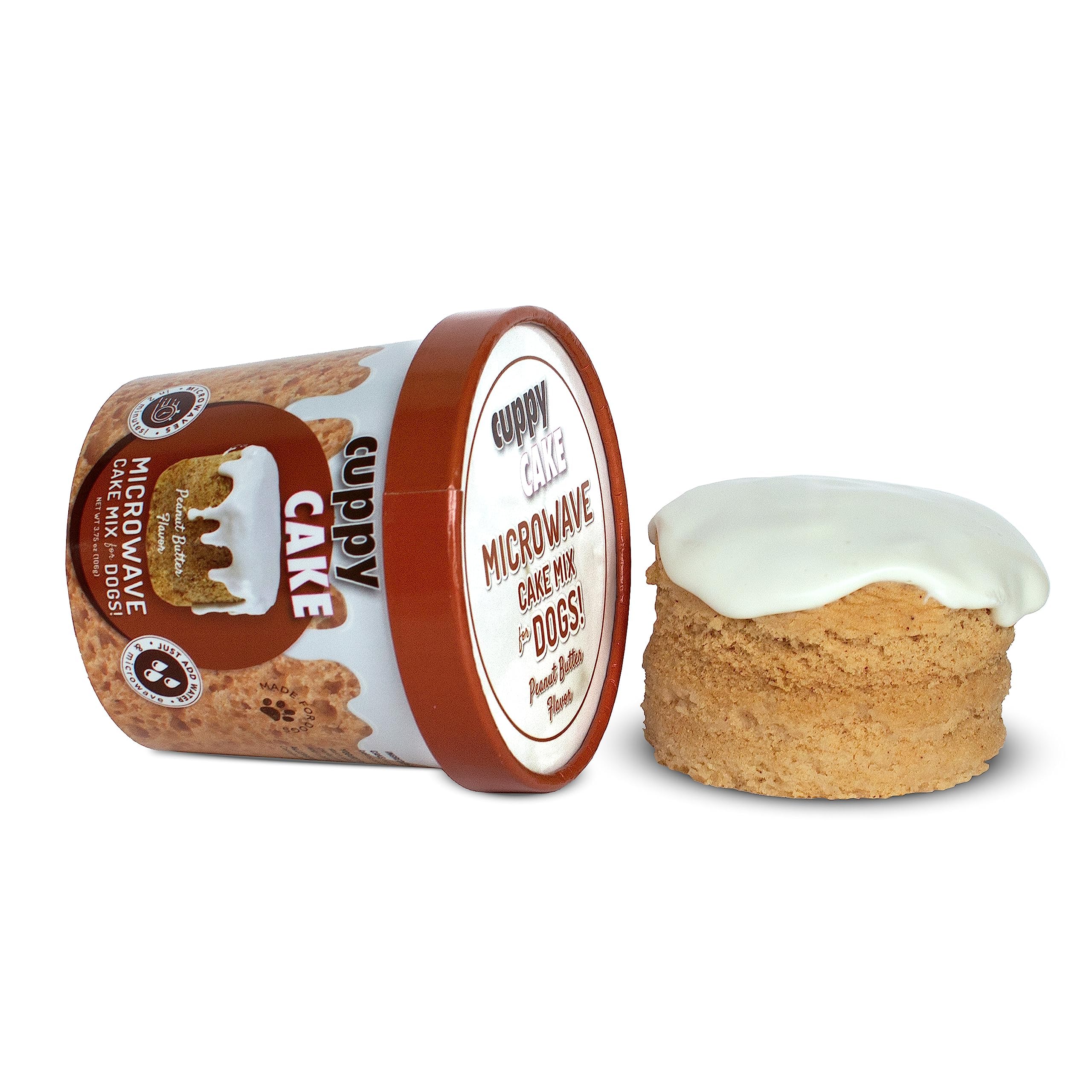 Cuppy Cake - Microwave Dog Birthday Cake in a Cup for Dogs - Just Add Water & Microwave, Ready in 2 Minutes - Yogurt Icing - All