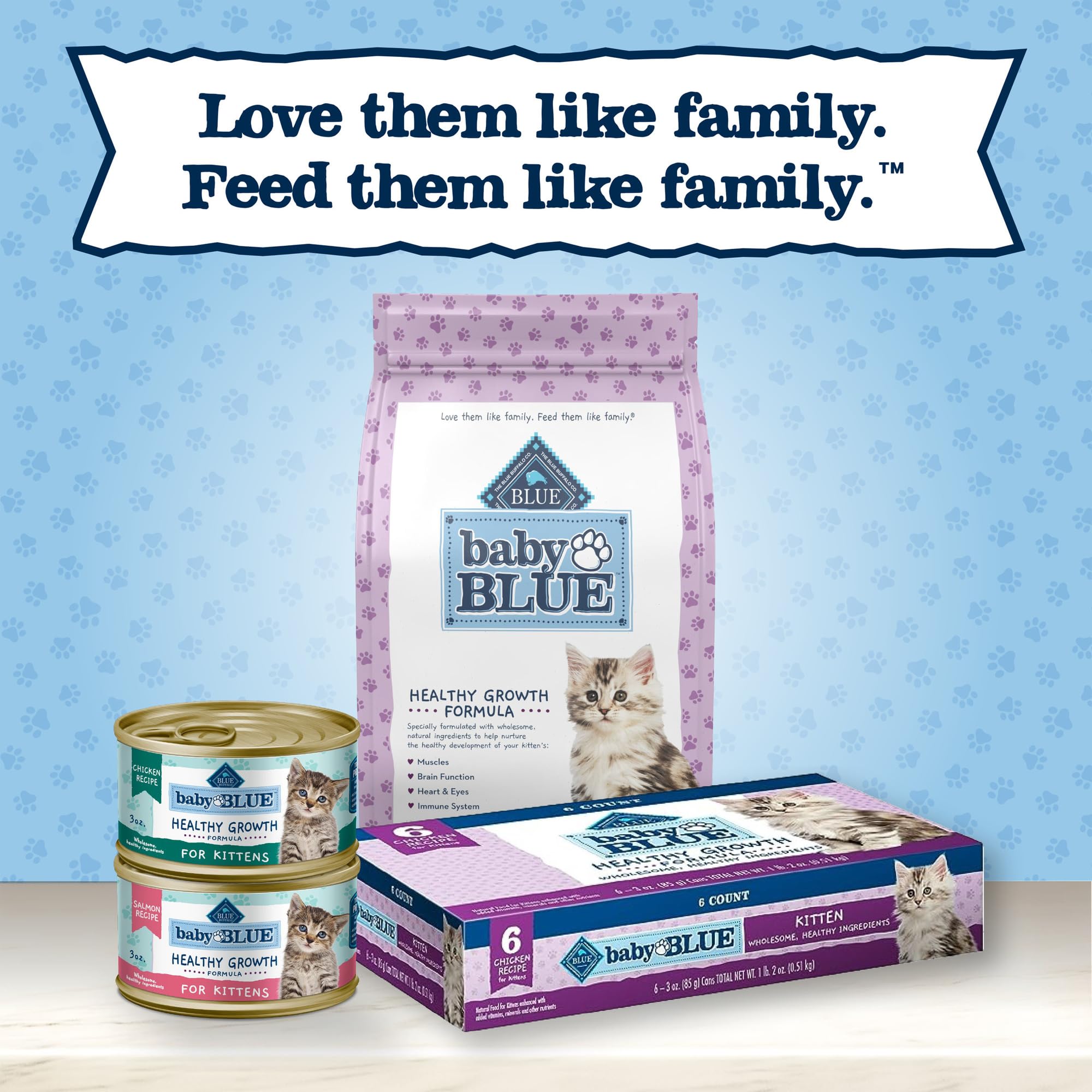 Blue Buffalo Baby Blue Natural Grain-Free Wet Food for Kittens, Healthy Growth Formula with DHA, High-Protein Chicken Pat  , 3 o