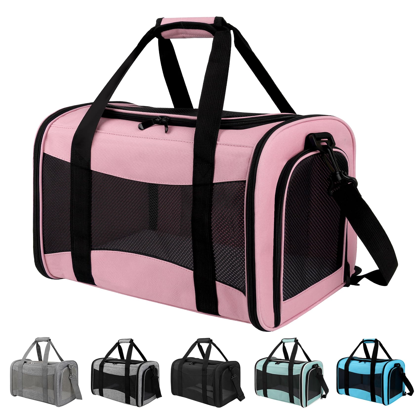 Yipincover Cat Carriers Soft-Sided,Pet Carrier For Small Cats Dogs Puppies Up To 1-15 Lbs,Tsa Airline Approved, (Medium,Pink)