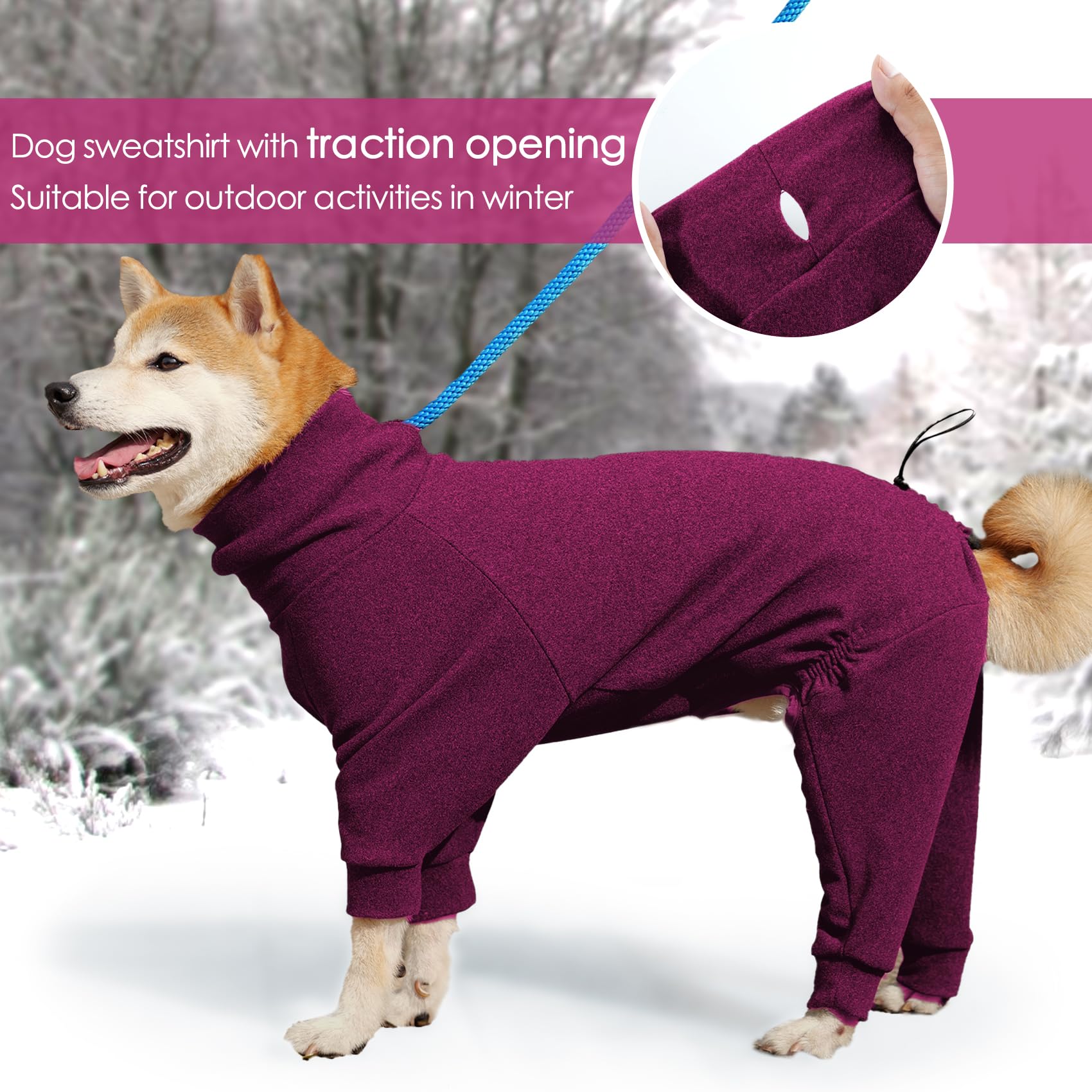 Dotoner Pullover Dog Sweater High Collar with Leash Hole Cold Weather Vest for Dogs Dog Winter Clothes for Indoor and Outdoor Us