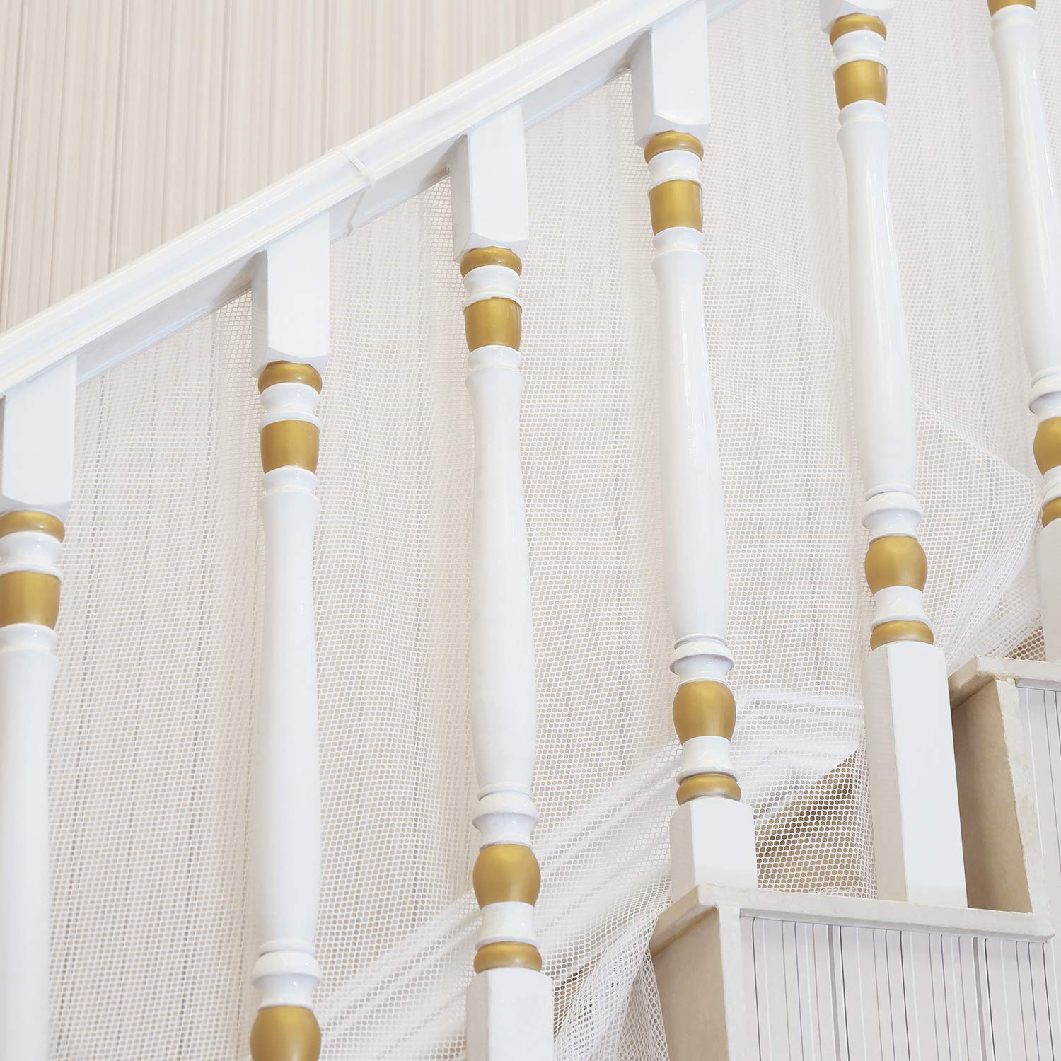 Banister Guard For Baby - 10Ft X 3Ft, Child Safety Net, Stair Railing Proof Mesh For Kids, Toys, Pets - White