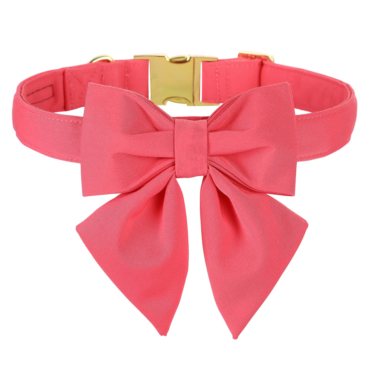 Maca Bates Dog Collar With Bow- Bow For Dog, 12 Solid Colors Sailor Bow Tie Adjustable Collar For Small Medium Large Dog With Go