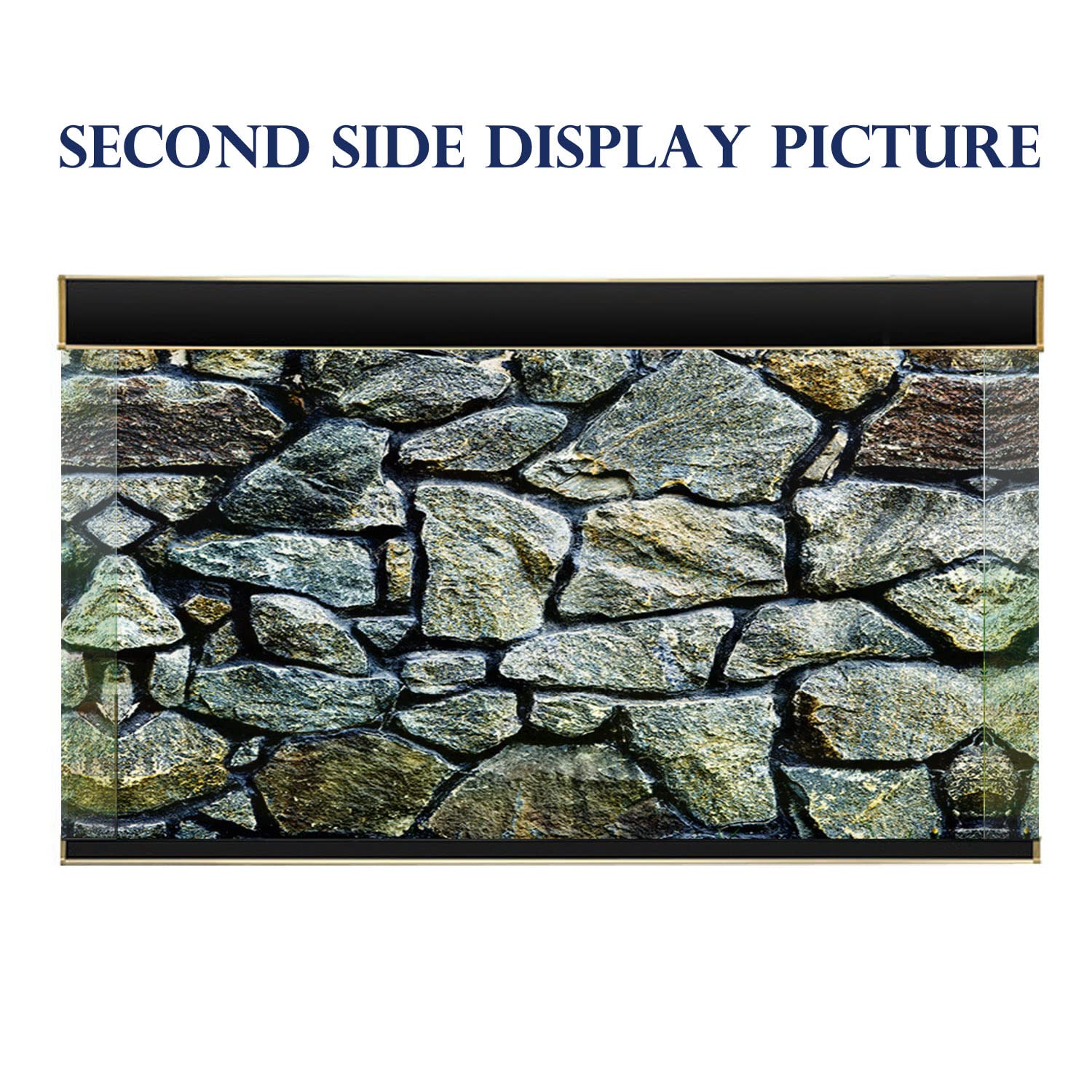 Elebox Fish Backgrounds Paper Double Sides 3D Stone & Trees Aquarium Background Picture 19'' X 48'' Fish Tank Background
