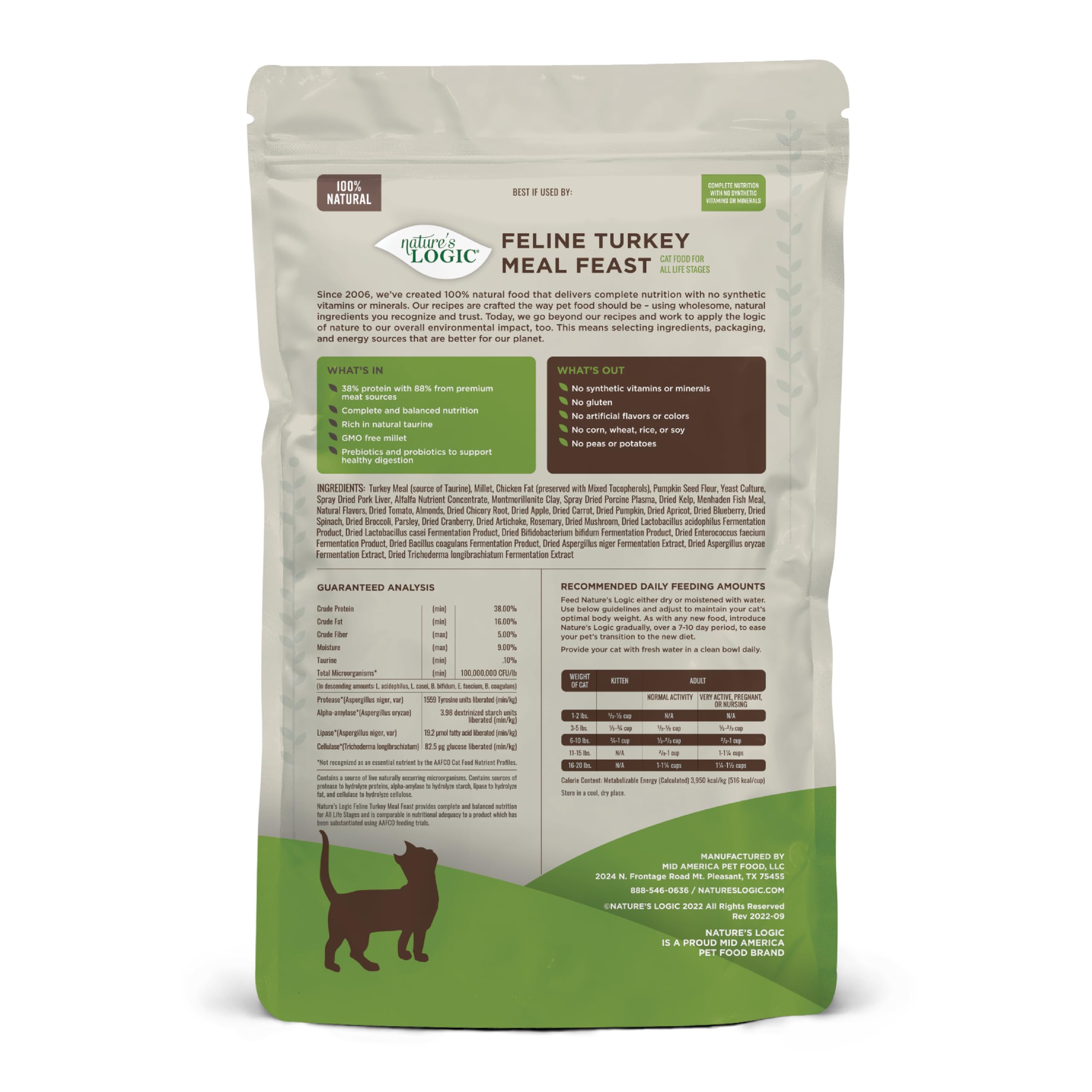 Natures Logic Turkey Dry Cat Food (1 Pack), 3.3 lb