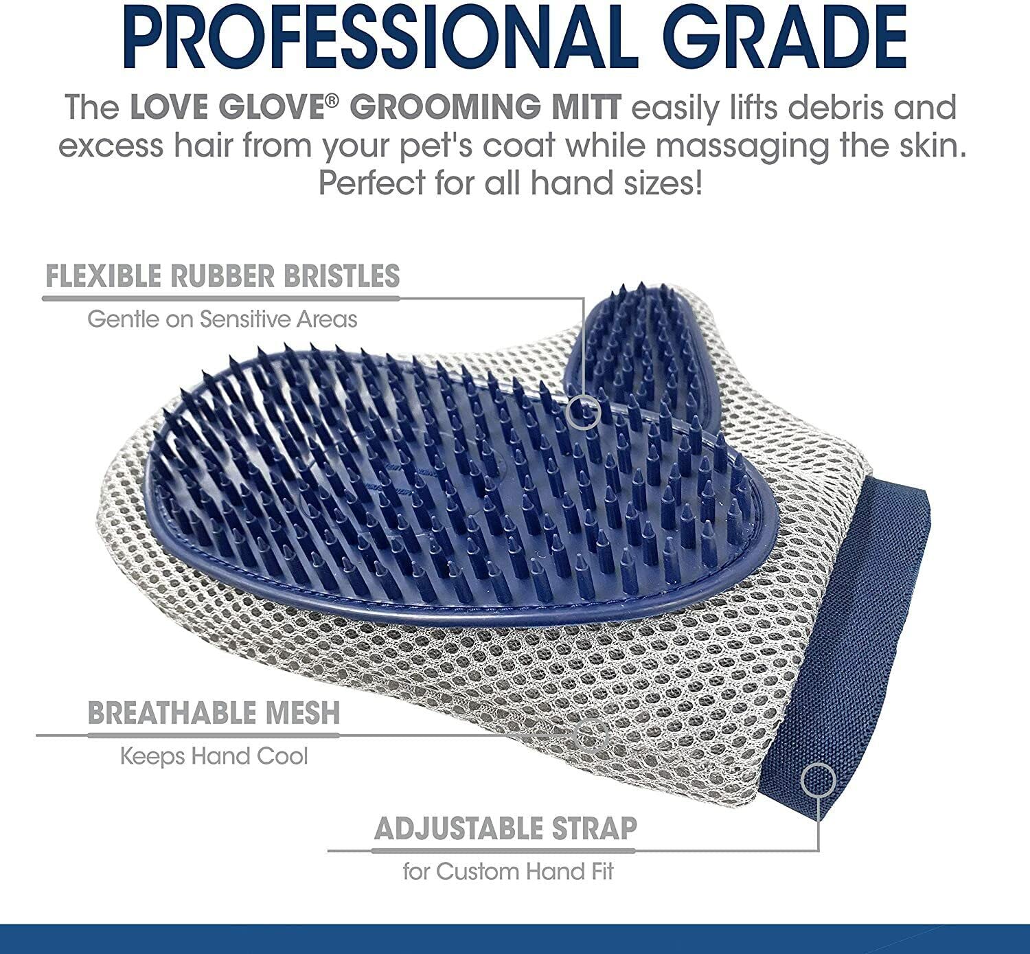 Four Paws Magic Coat Love Glove Dog Grooming Mitt (Blue)