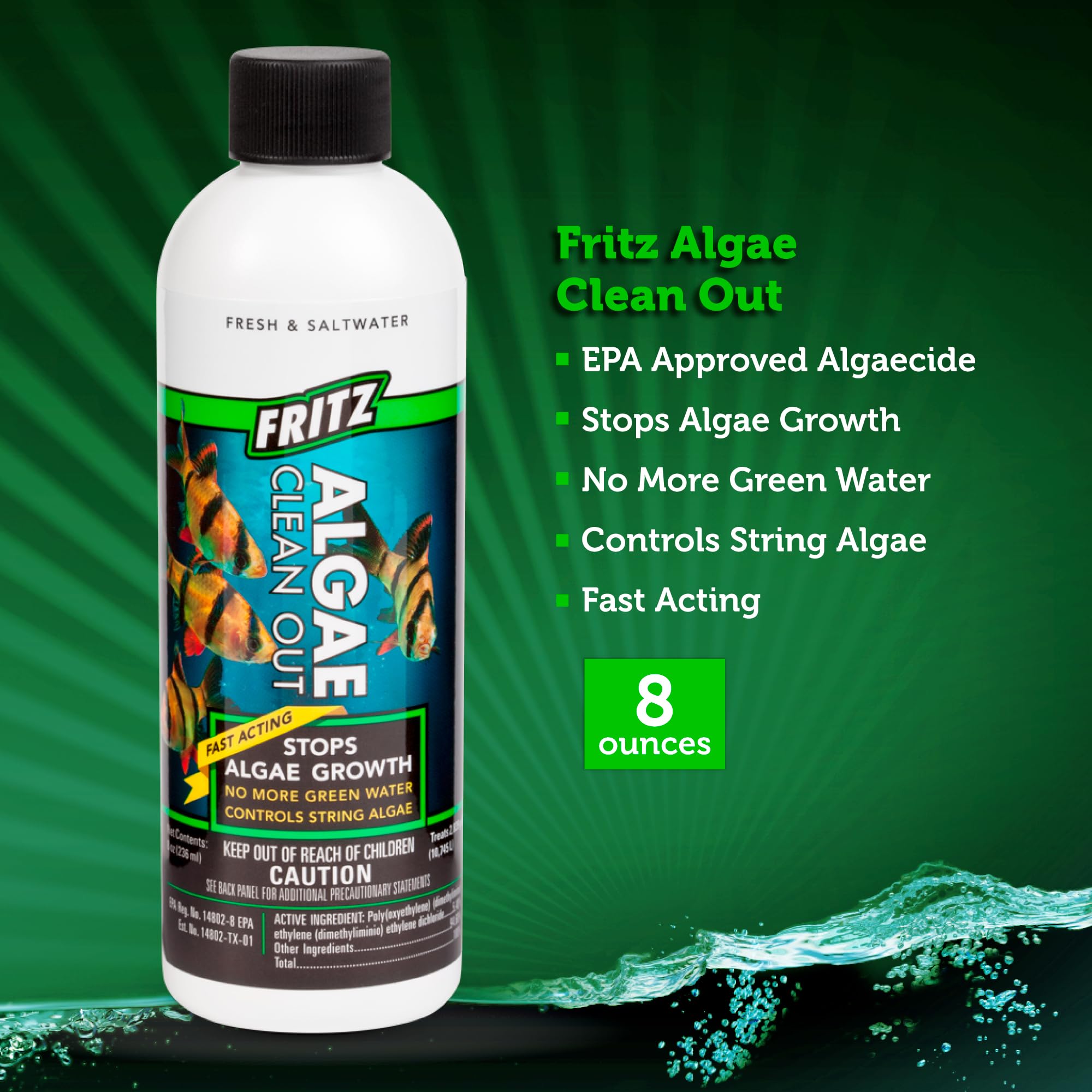 Fritz Aquatics AFA48008 Algae Clean Out for Aquarium, 8-Ounce, Model: 805000