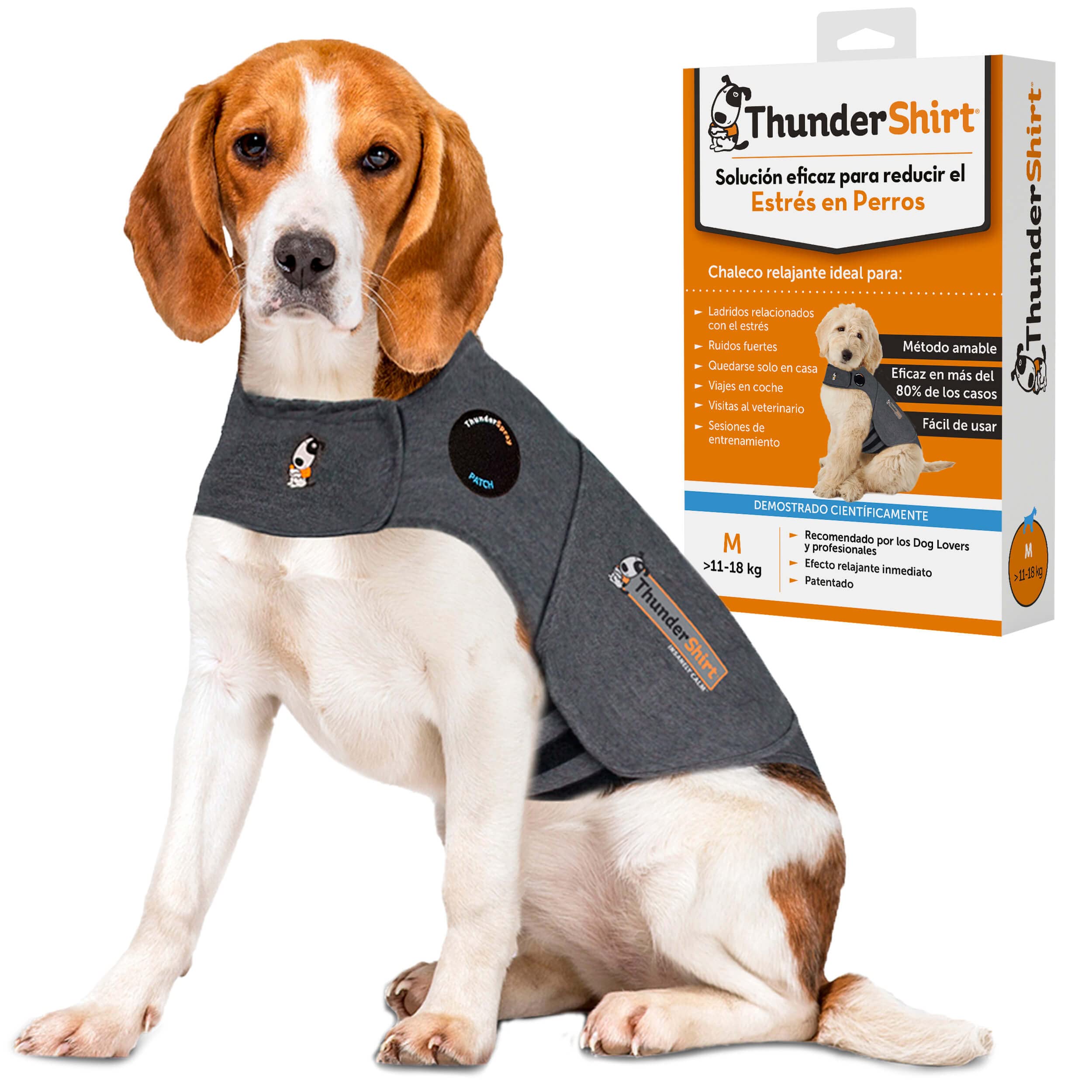 Thundershirt For Dogs, Medium, Heather Gray Classic - Dog Anxiety Relief Calming Vest