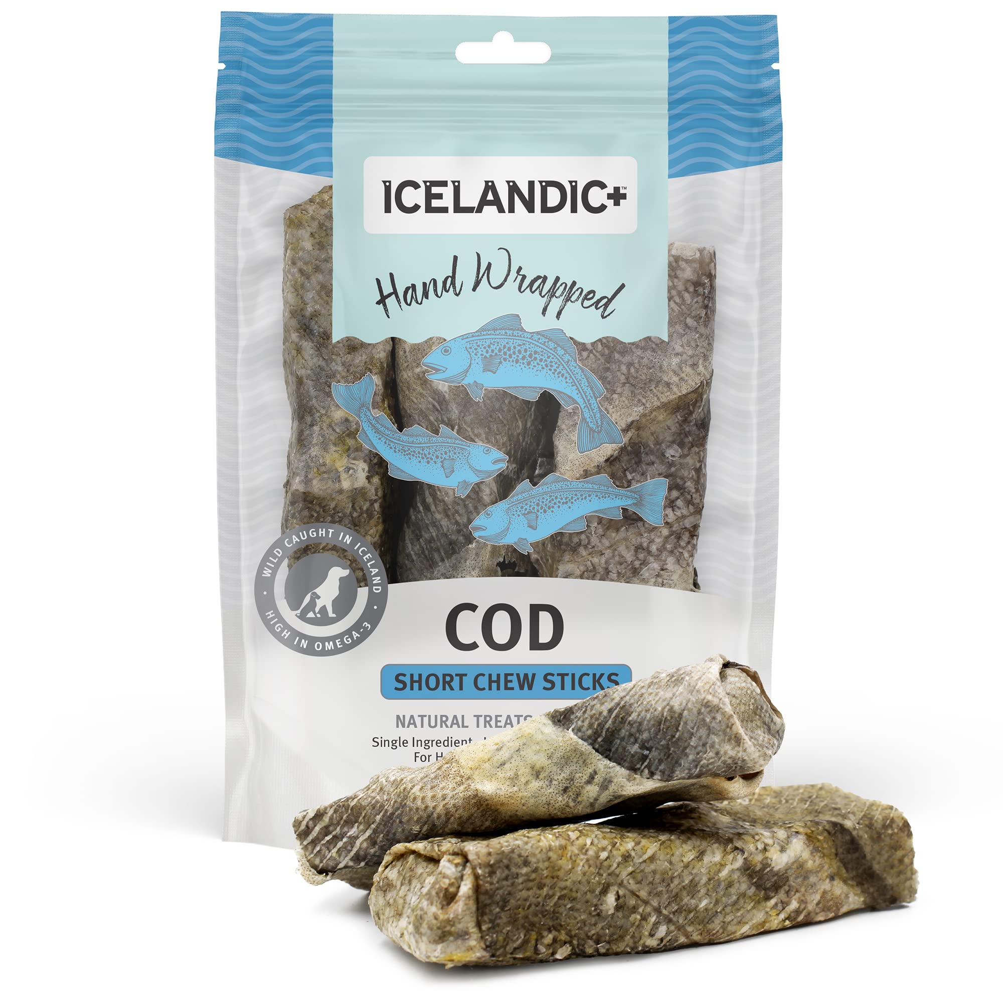 Icelandic Dog Cod Skin Chew Stick 5 Inches 3 Pack