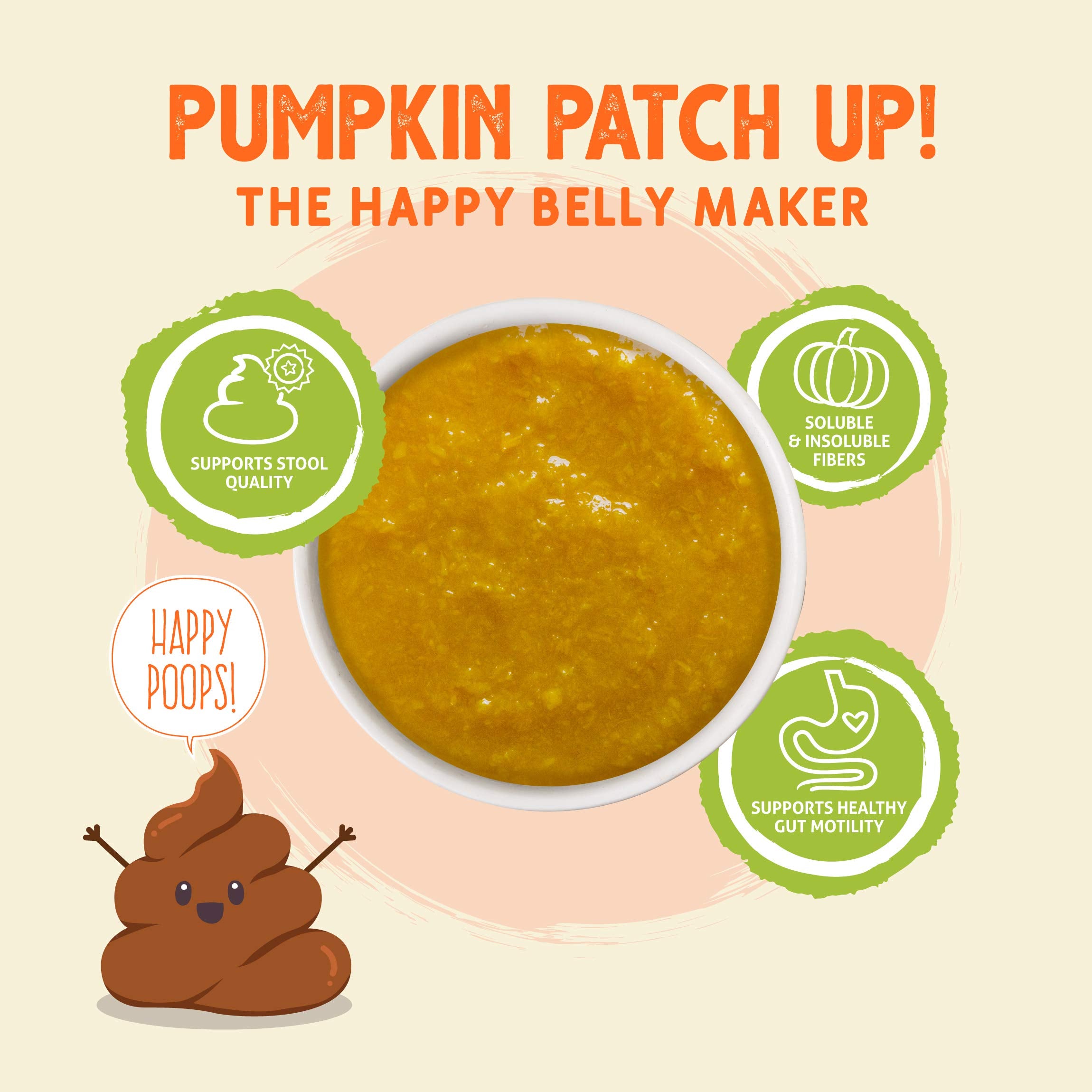 Weruva Pumpkin Patch Up!, Pumpkin with Ginger & Turmeric for Dogs & Cats, 2.8oz Pouch (Pack of 12)