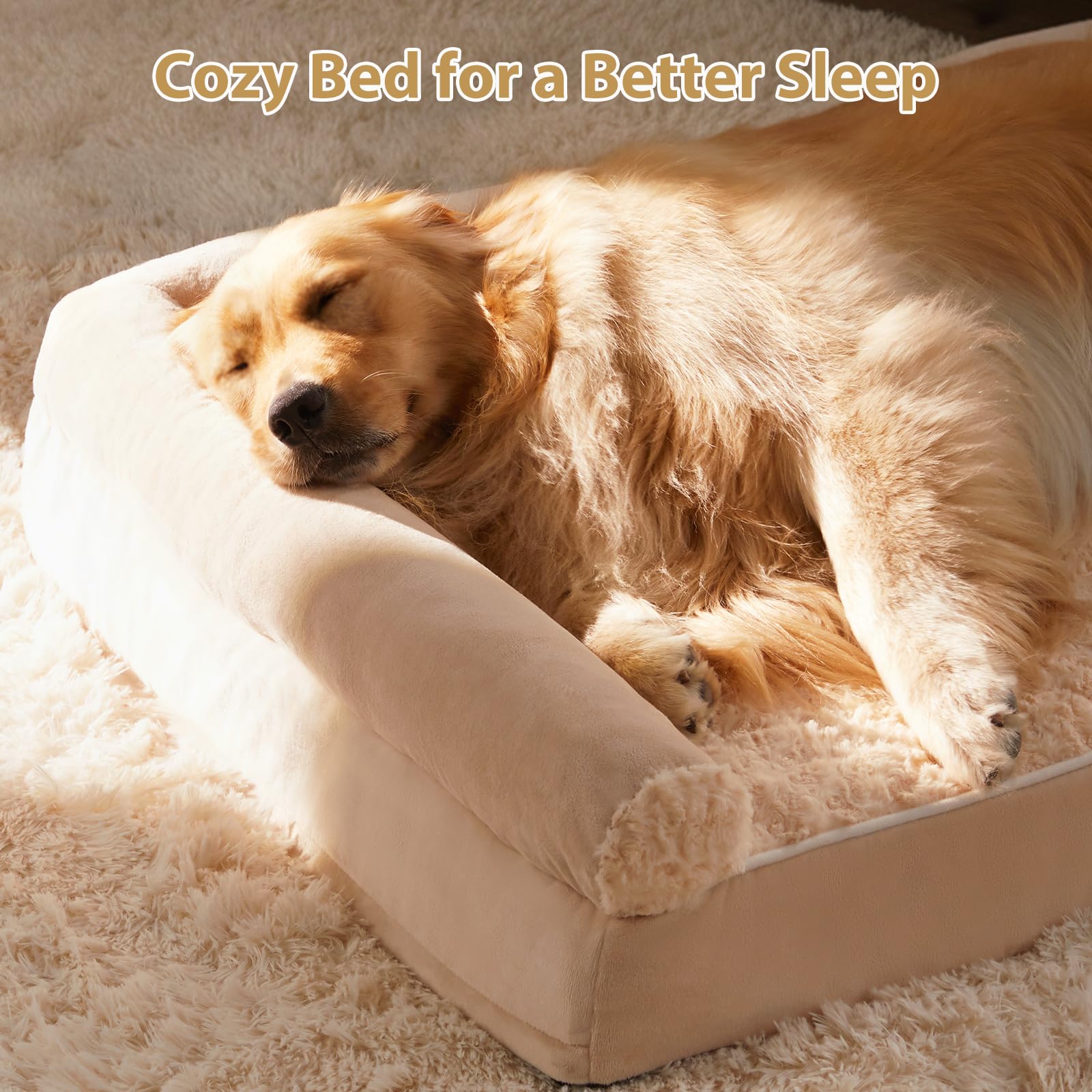 BFPETHOME Dog Beds for Large Dogs, Orthopedic Dog Bed for Medium Large Dogs,Big Waterproof Couch Pet Bed with Removable Washable