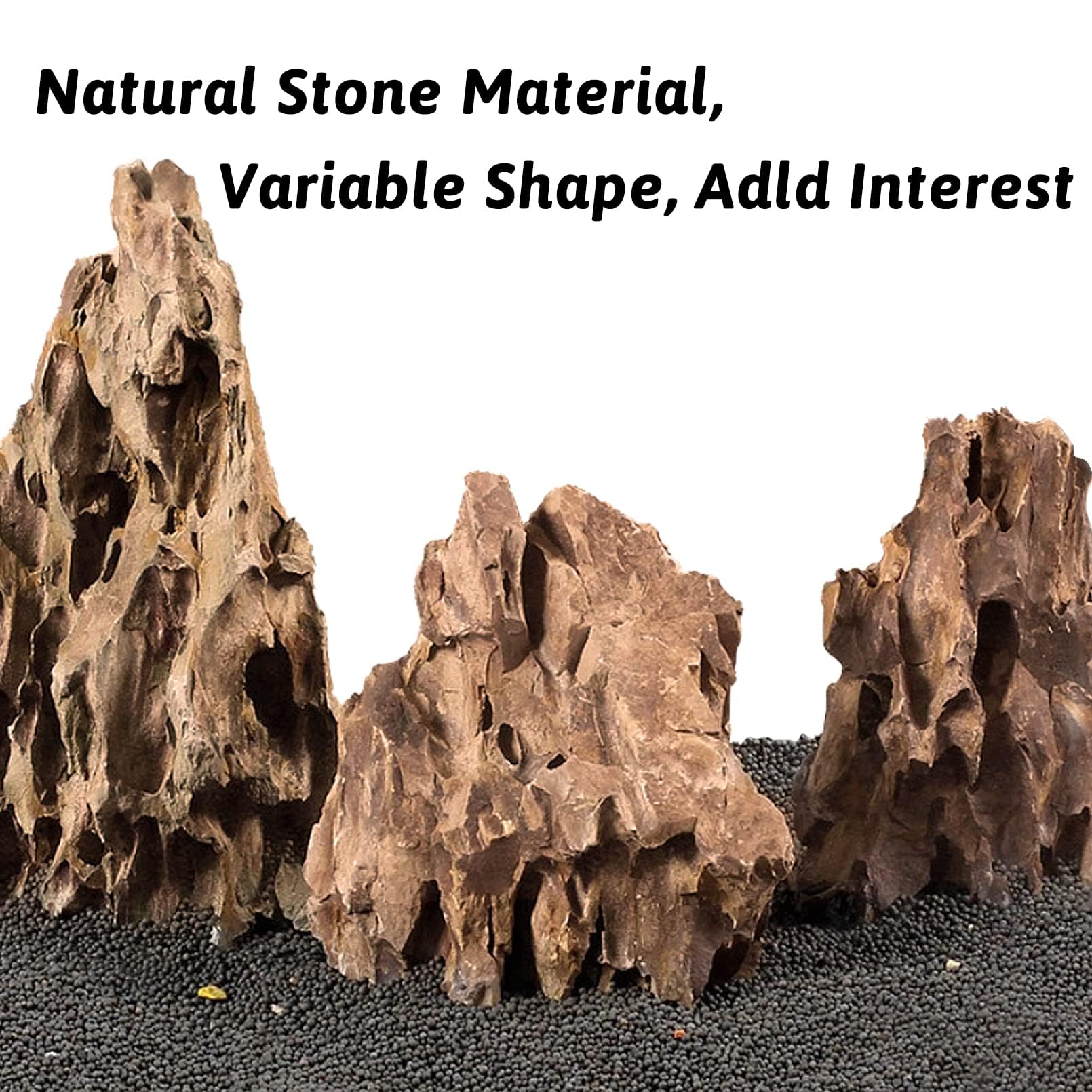 Pinvnby Dragon Stone Ohko Rock Natural Aquarium Rocks Aquascaping 4.5 Lbs Mixed Sizes Perfect Rocks For Reptile & Amphibian Tanks