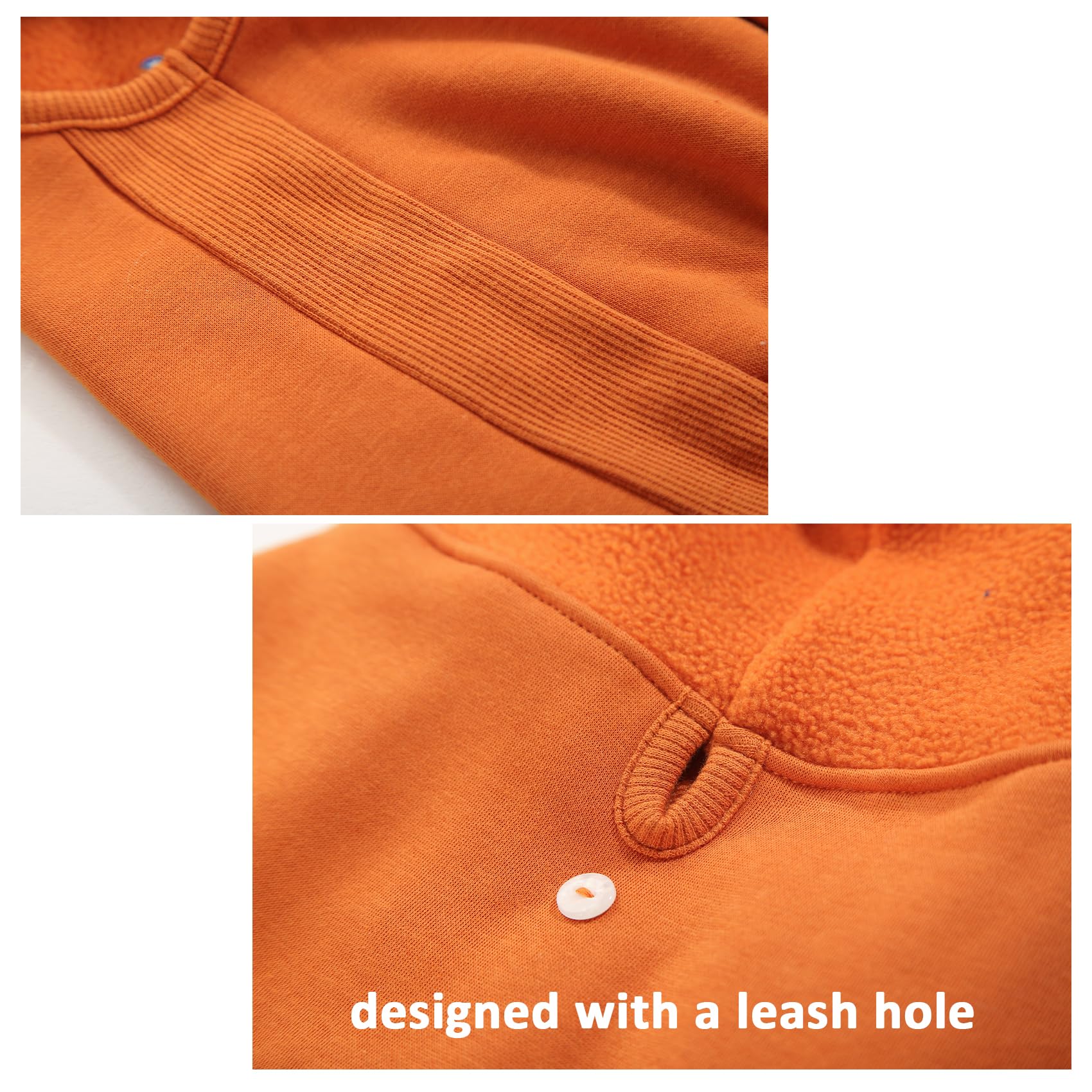Winter Dog Coat, Plush Vest Hoodie Jacket - Warm Clothes For Dogs (Orange, Xlarge)