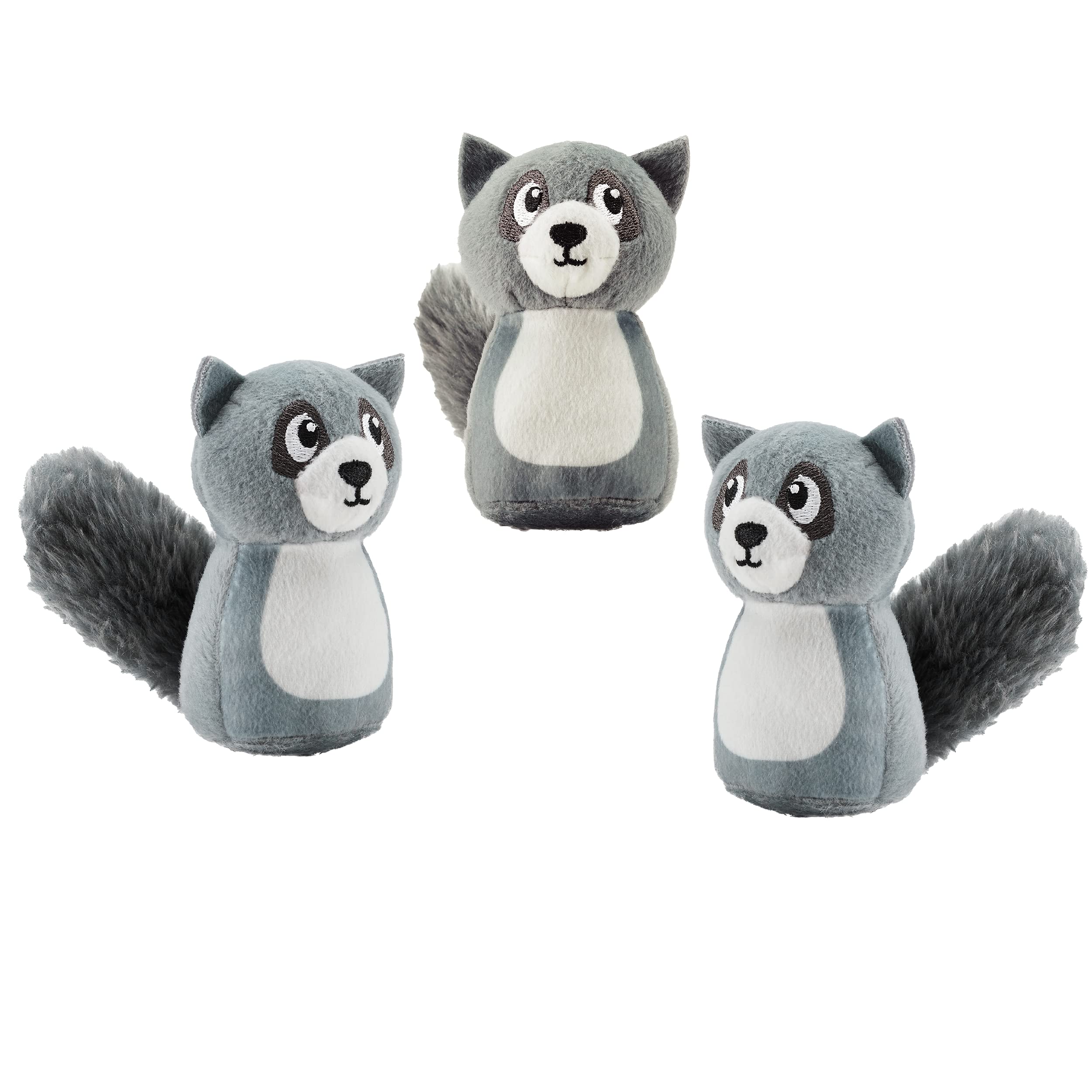Outward Hound Squeakin' Raccoon Hide A Puzzle Plush Replacement Dog Toys - 3 Pack