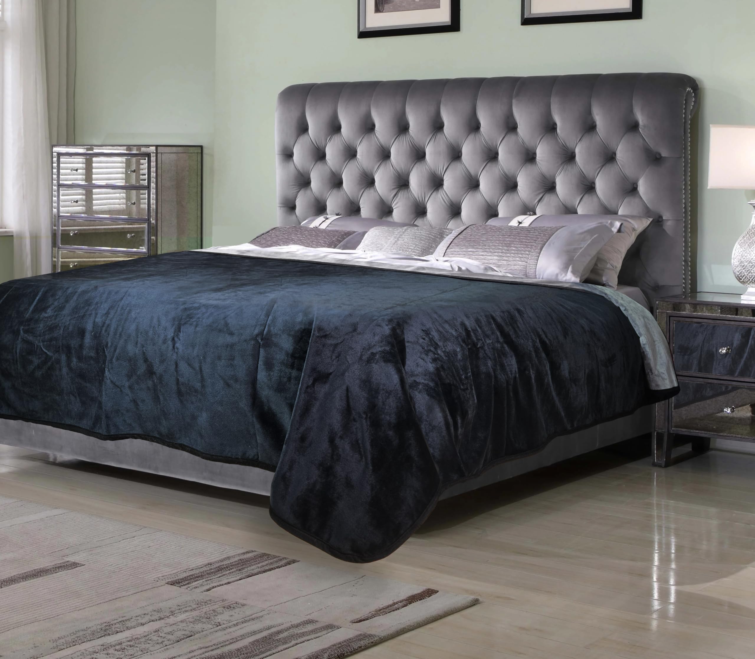 Wesbrad Waterproof, Super Soft, Leak Proof, Totally Pee Proof, Ez-Wash, Durable (60''X50'', Black/Grey) Two-Color Reversable, 3 