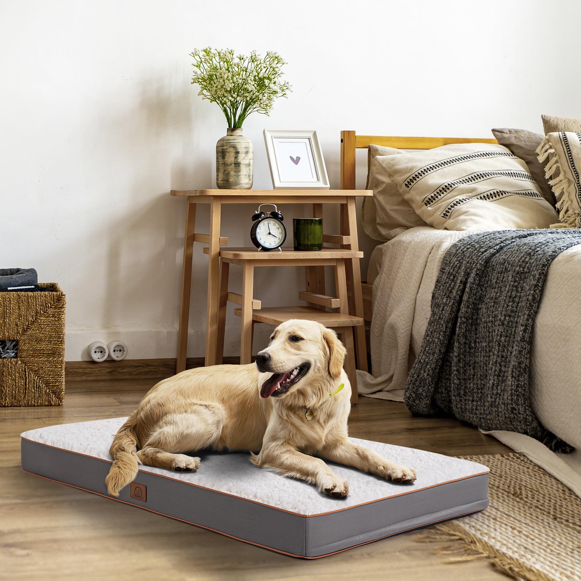 Sunheir Medium Dog Bed for Medium Dogs, Orthopedic Dog Bed with Removable Waterproof Cover and Machine Washable Dog Bed, Pet Bed